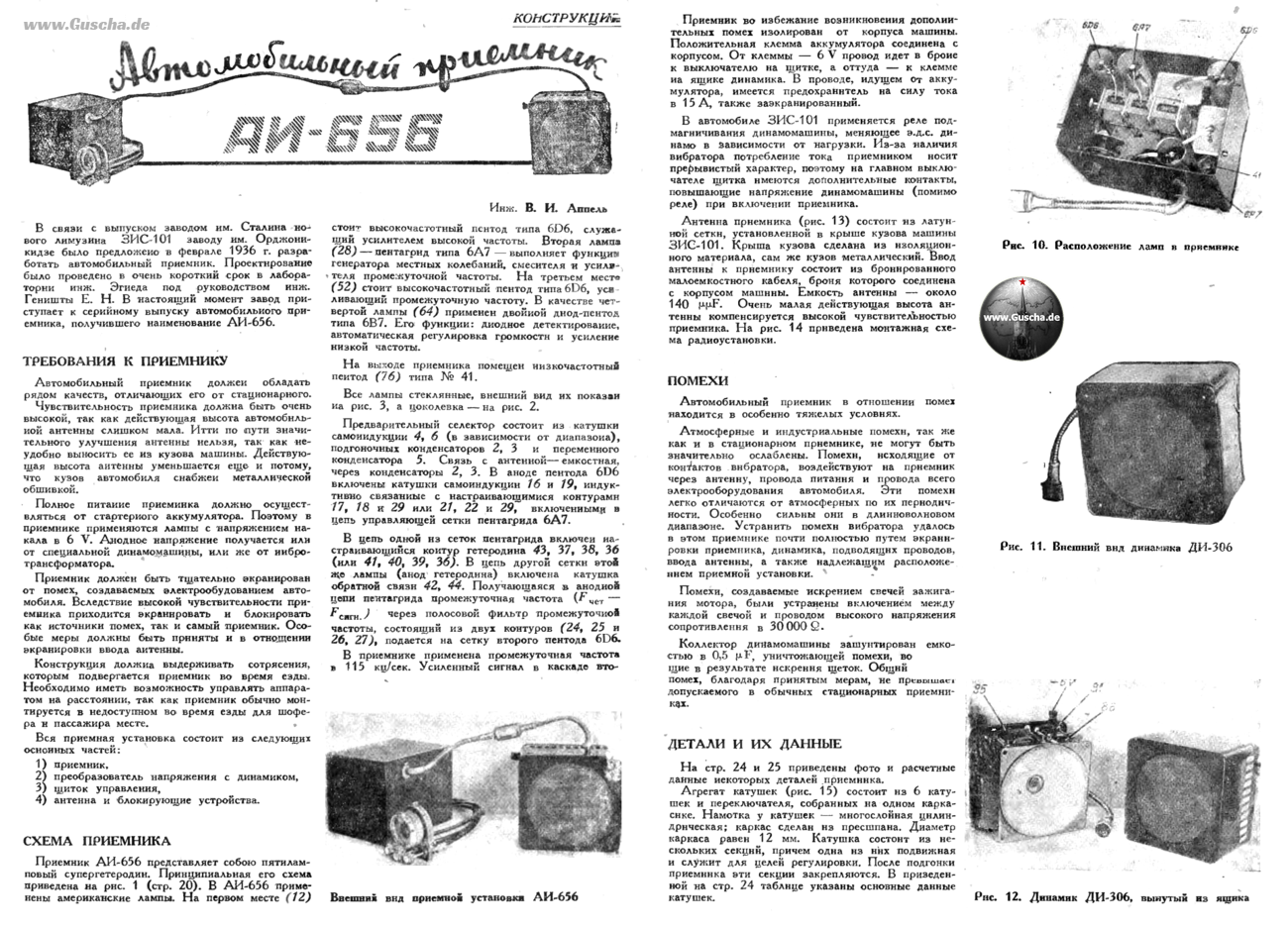 Doppelseite einer Radiozeitschrift mit technischen Abbildungen