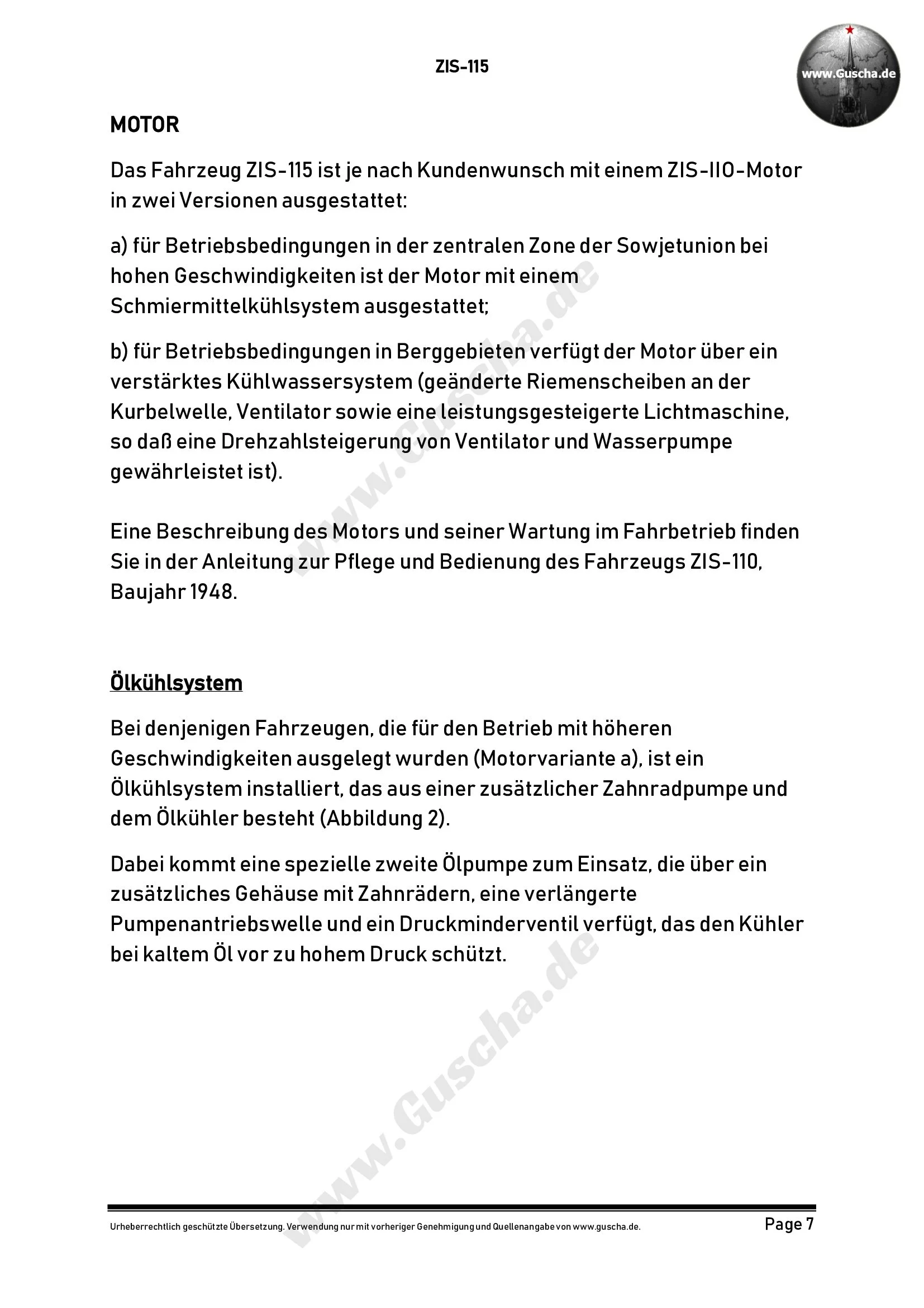 ZIS-115 Handbuch Seite 007 Thema Ölkühler