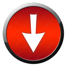 Roter Kreis mit weißem nach unten zeigendem Pfeil