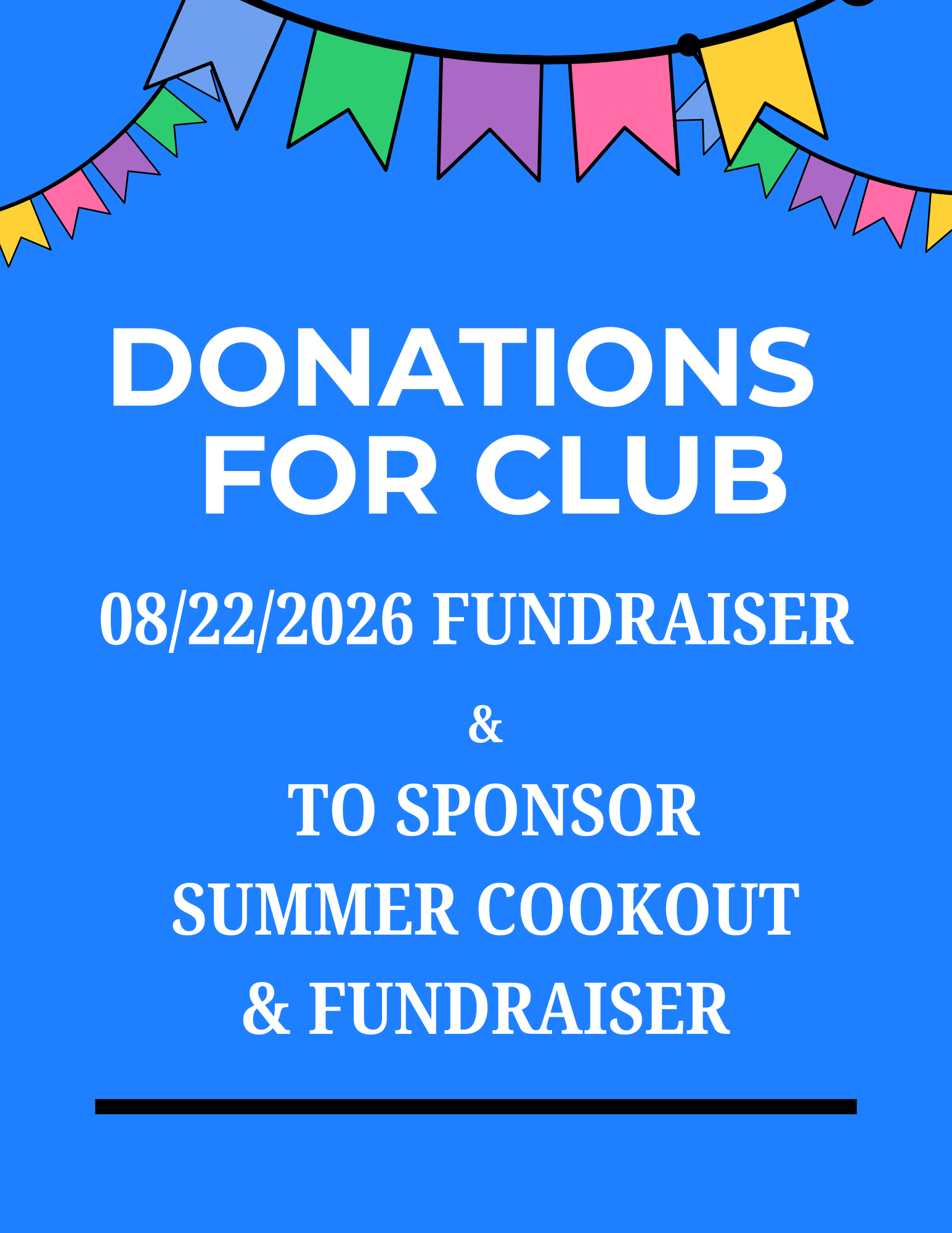 Donations for 8/22/2026 Fundraiser and to Sponsor Cookout and Fundraiser