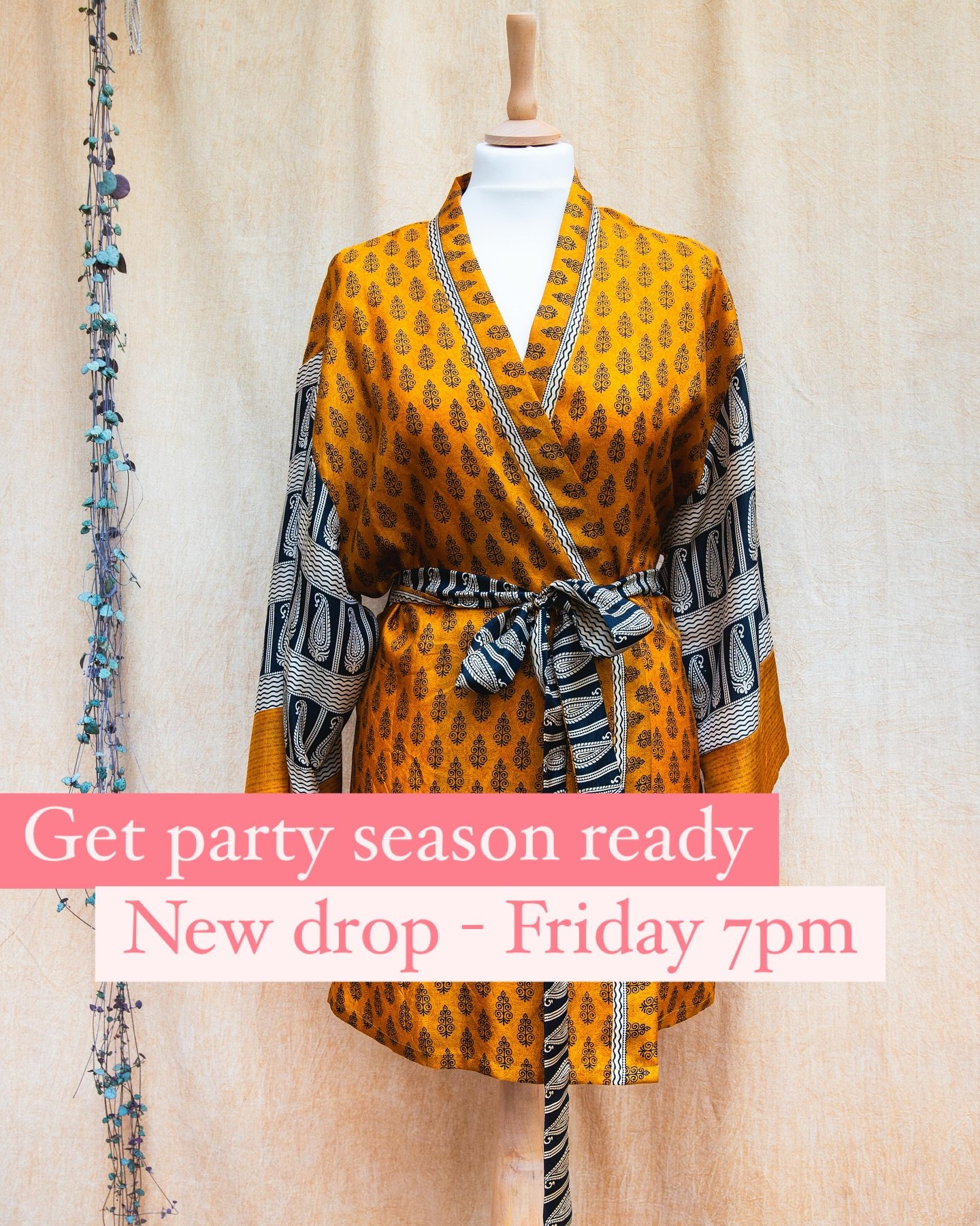 This festive party season ditch the sequins in favour of a more planet friendly, but just as eye-catching look ✨

Pure silk trousers and kimono jackets in vibrant colours arrive on our website this Friday. Each piece is upcycled from a silk saris, is