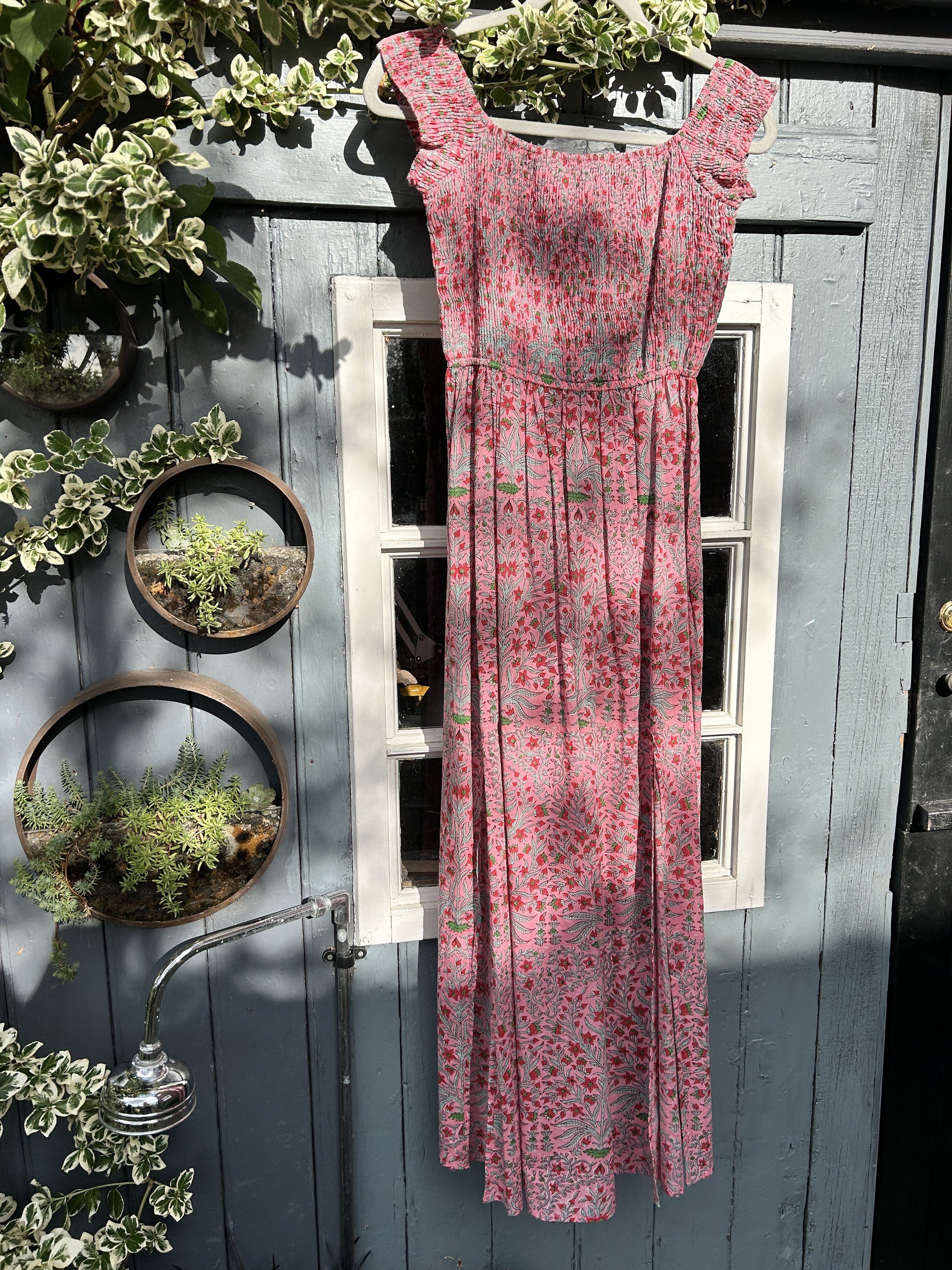 Ayesha sundress in pink and pale blue, Size S, SAMPLE