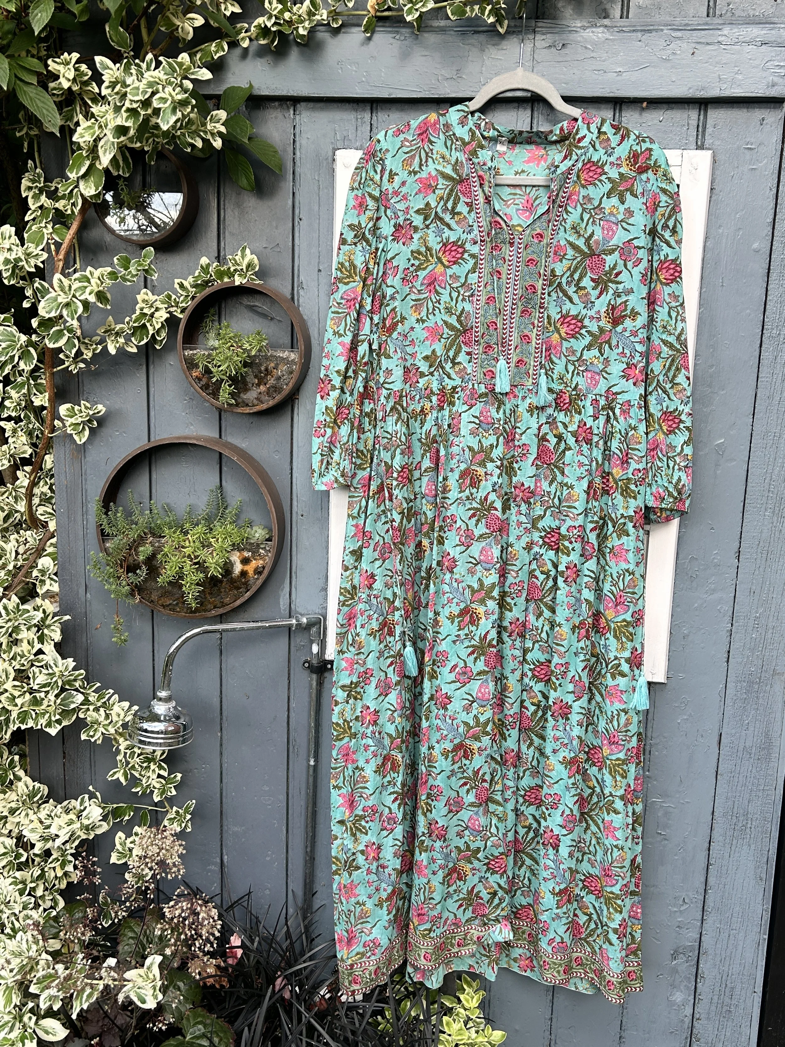 Rosie Kaftan in turquoise pineapple, Size XL , SAMPLE