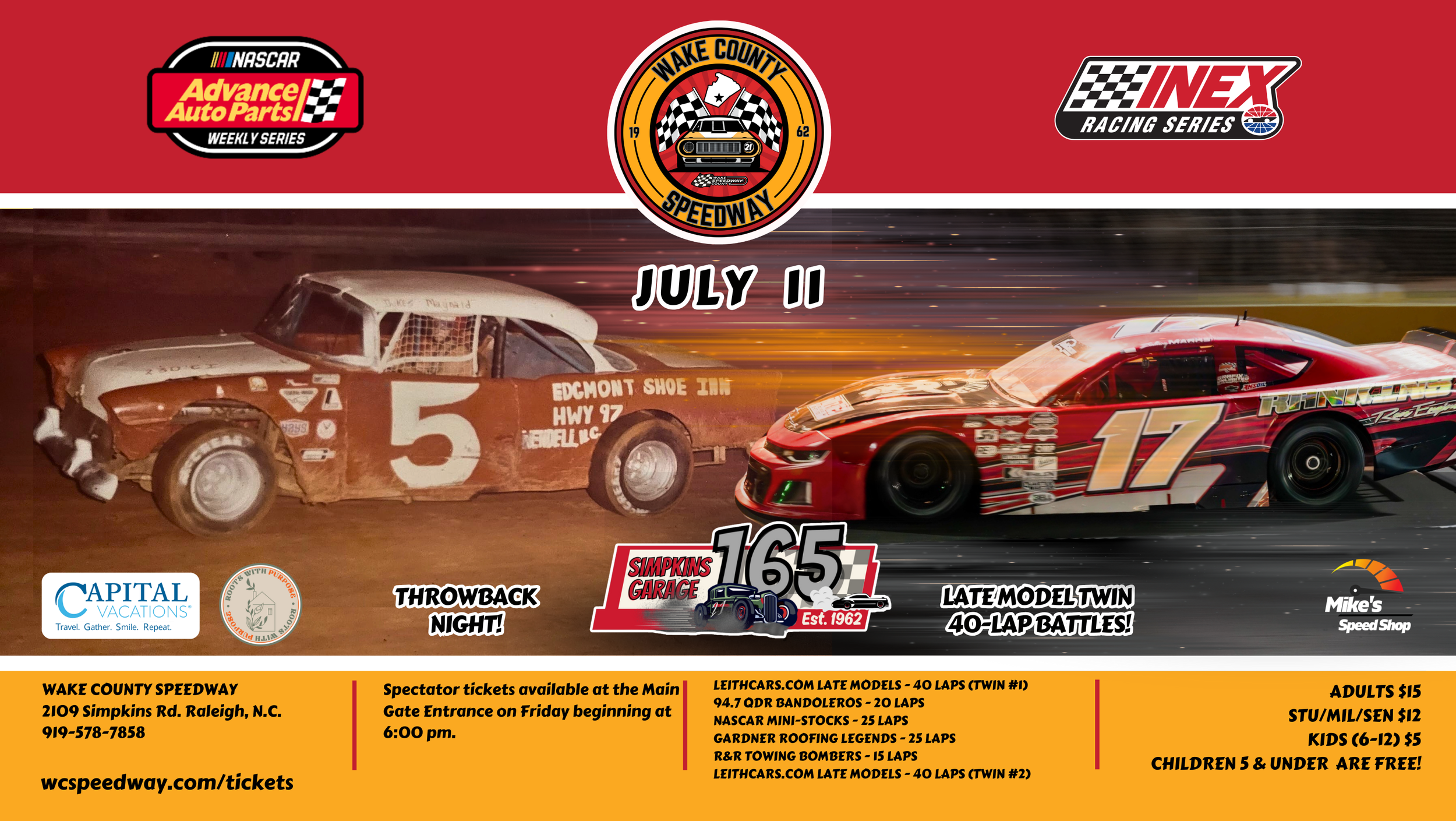 Wake County Speedway 50/50 Raffle!