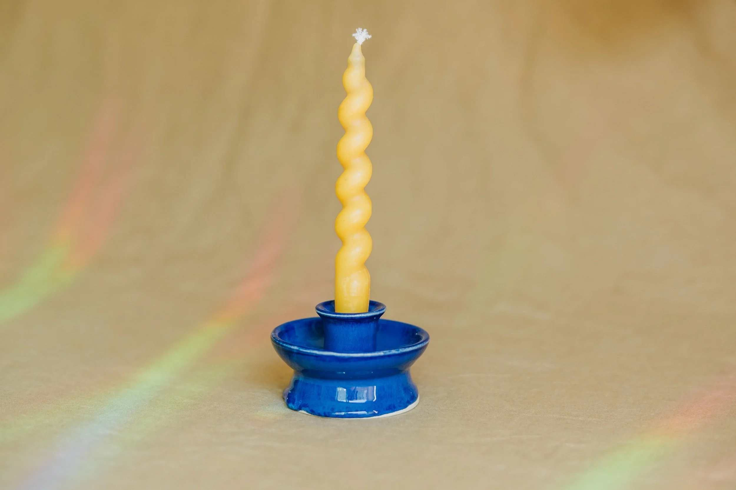 Indigo Ceramic Candle Stick Holder