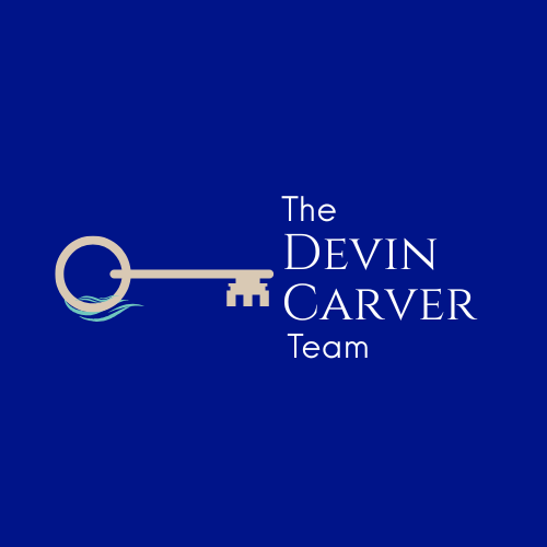 Logo for The Devin Carver Team featuring a key with waves on the bow, on a dark blue background.