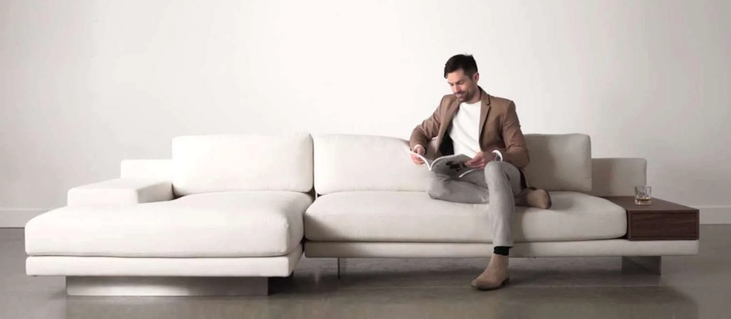 Dresden Sectional, both available in stock and custom fabrics