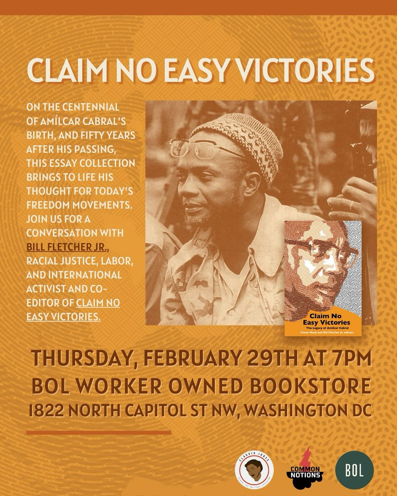 Join us February 29th at 7pm @creativegroundsdc for a conversation with Bill Fletcher Jr 📚 Co-sponsored by @claudiajonesschool and @commonnotions. Event link in Bio!