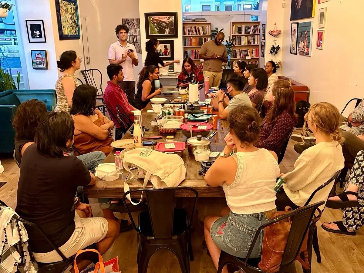 A beautiful evening discussing and eating from Sami Tamimi’s BOUSTANY. Thank you to the wonderful @falasteeenifoodie for joining us and speaking so powerfully about what culinary activism means to her. Stay tuned to register for our next Cookbo