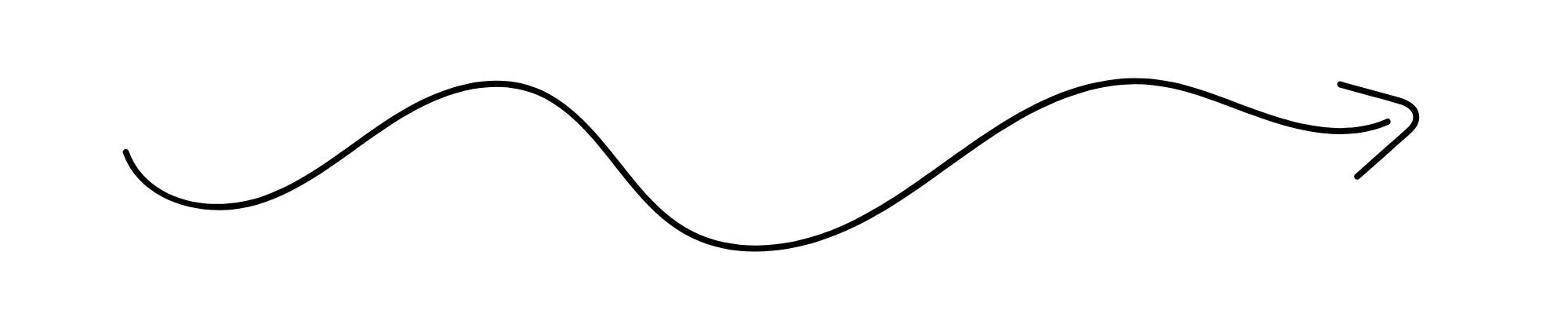 Black curved line resembling a stylized, wavy ribbon or wave pattern.