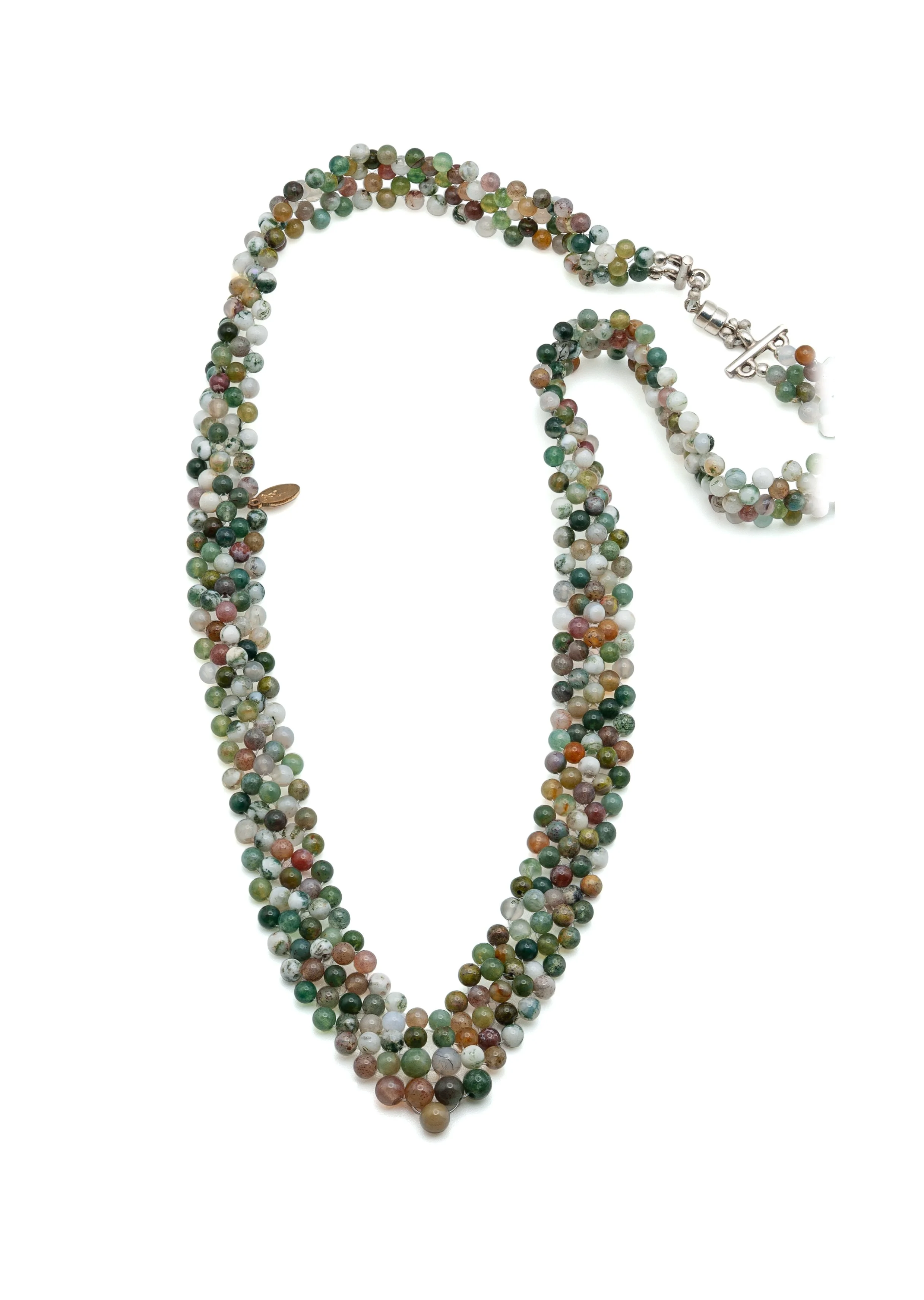 Multicolored Agate Woven Necklace