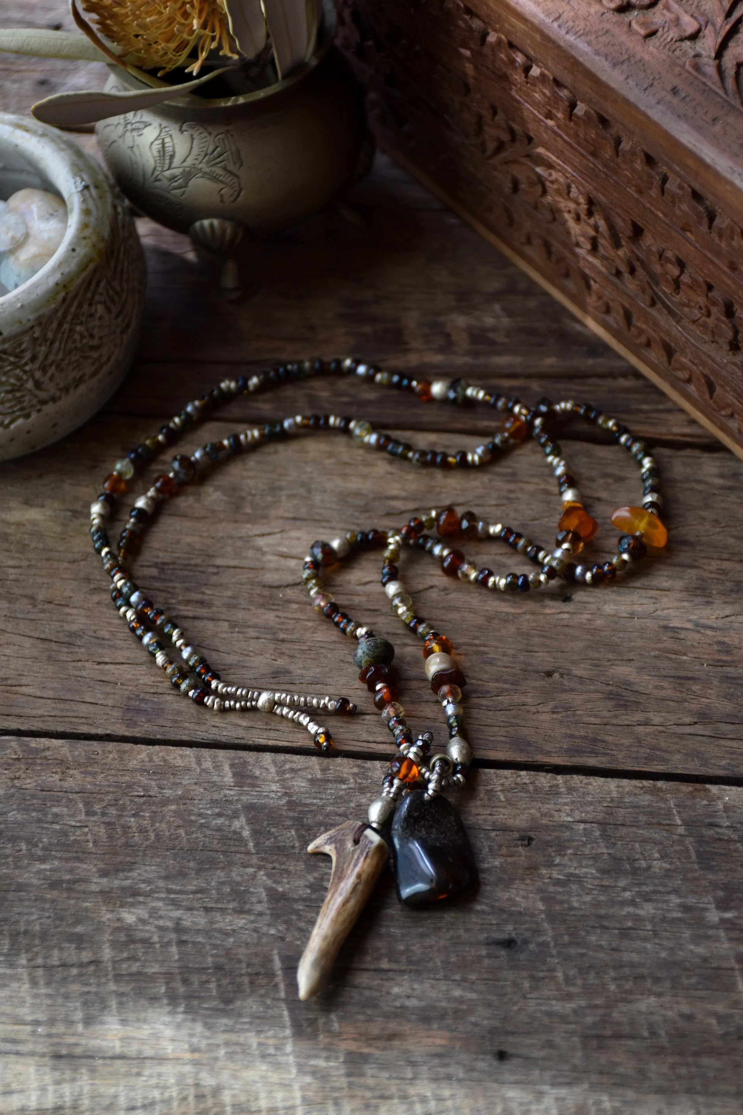 glassbeadamberdeerantlervikingnecklace(1).JPG