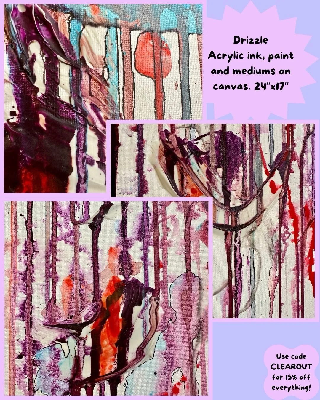photos never quite capture how tactile &amp; detailed original works are in person 🤳

There&rsquo;s always depth to explore in my works, from heavy &amp; glossy brush strokes to layers, mediums and 3-dimensionality 

All original paintings on my web