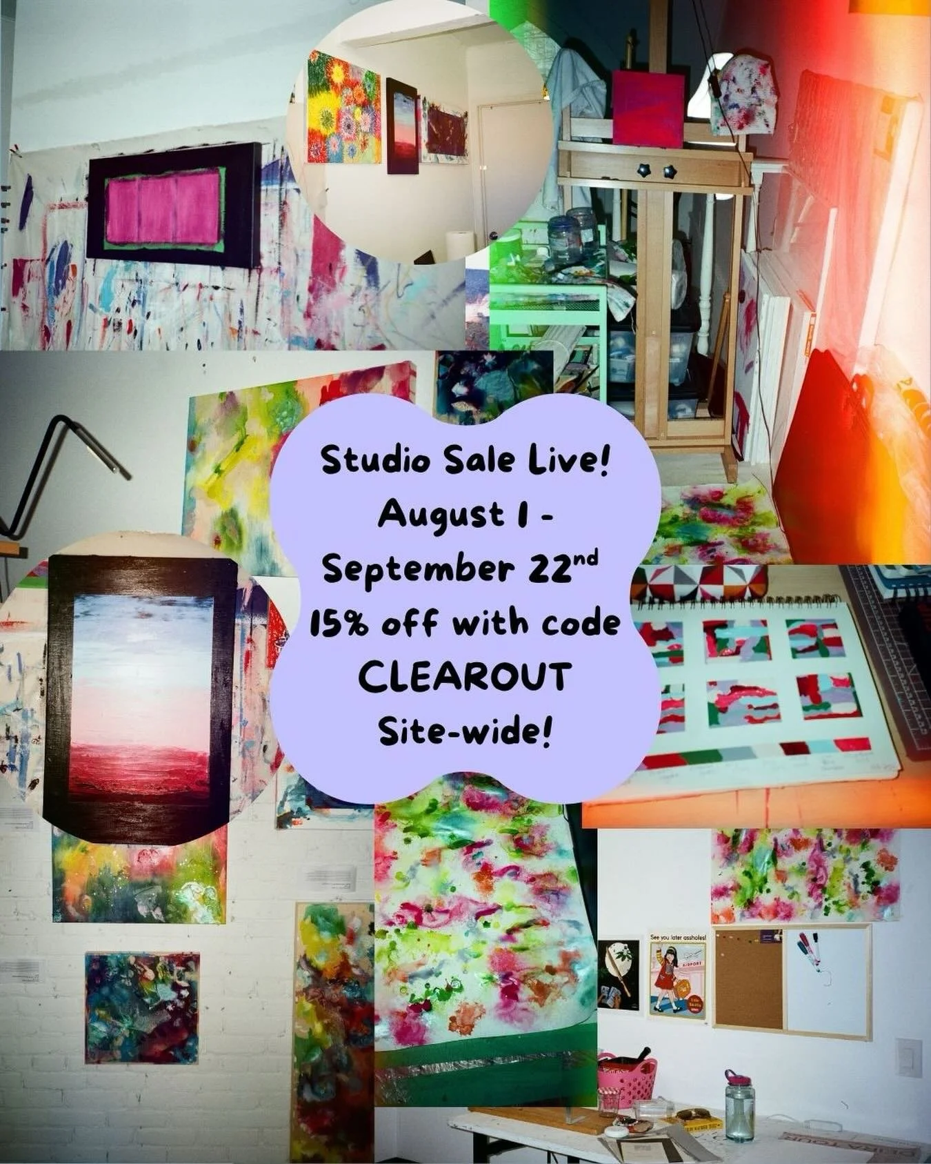studio sale is live! 🎨✨
from august 1st through september 22nd, everything on the website is 15% off site-wide.🌟🌟🌟 this includes all original paintings, 35mm film photography, small studies, totes, and notebooks.
use code CLEAROUT at checkout.
li