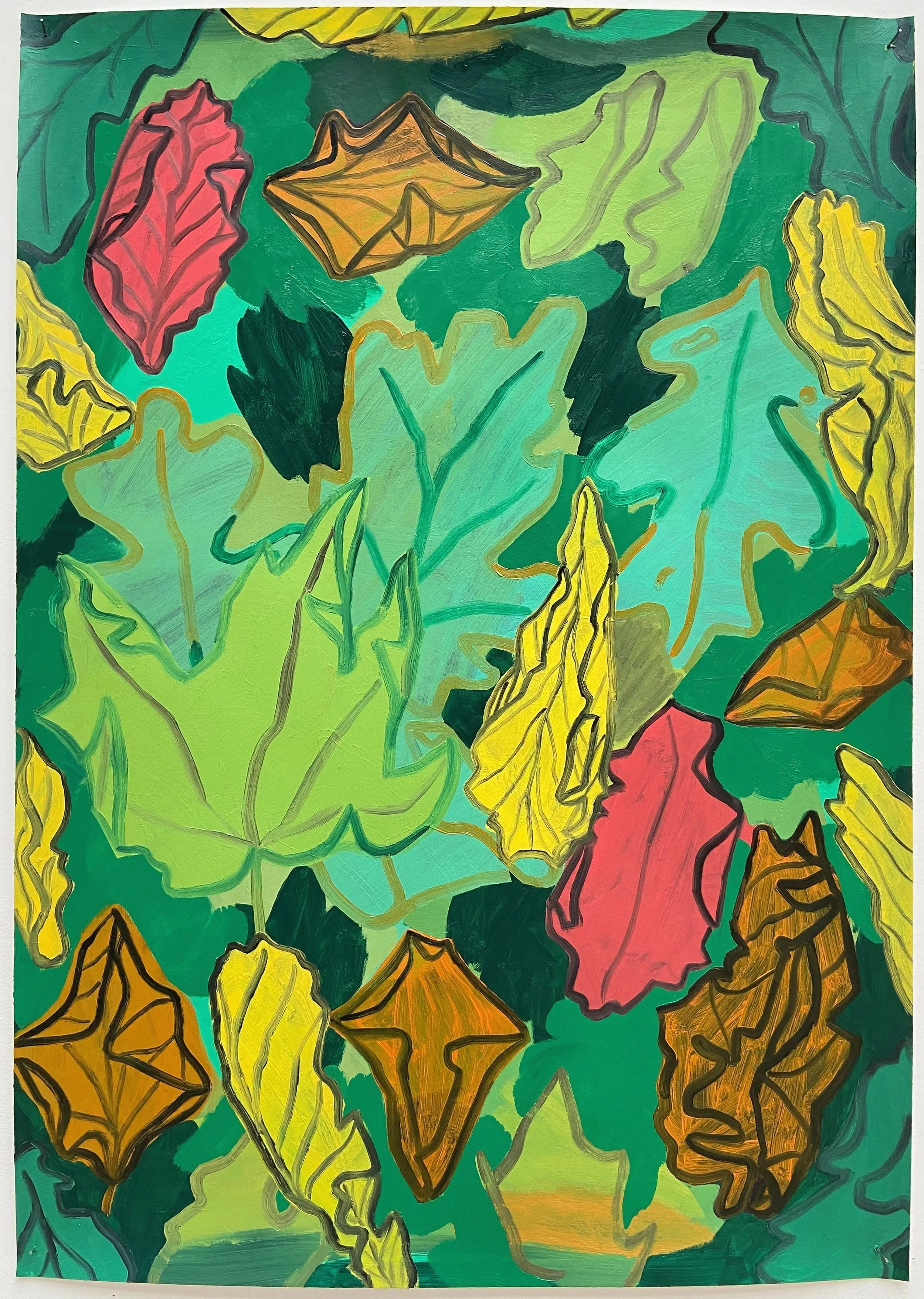 The Grass is Jewelled, oil & acrylic on paper, 59 x 84cm