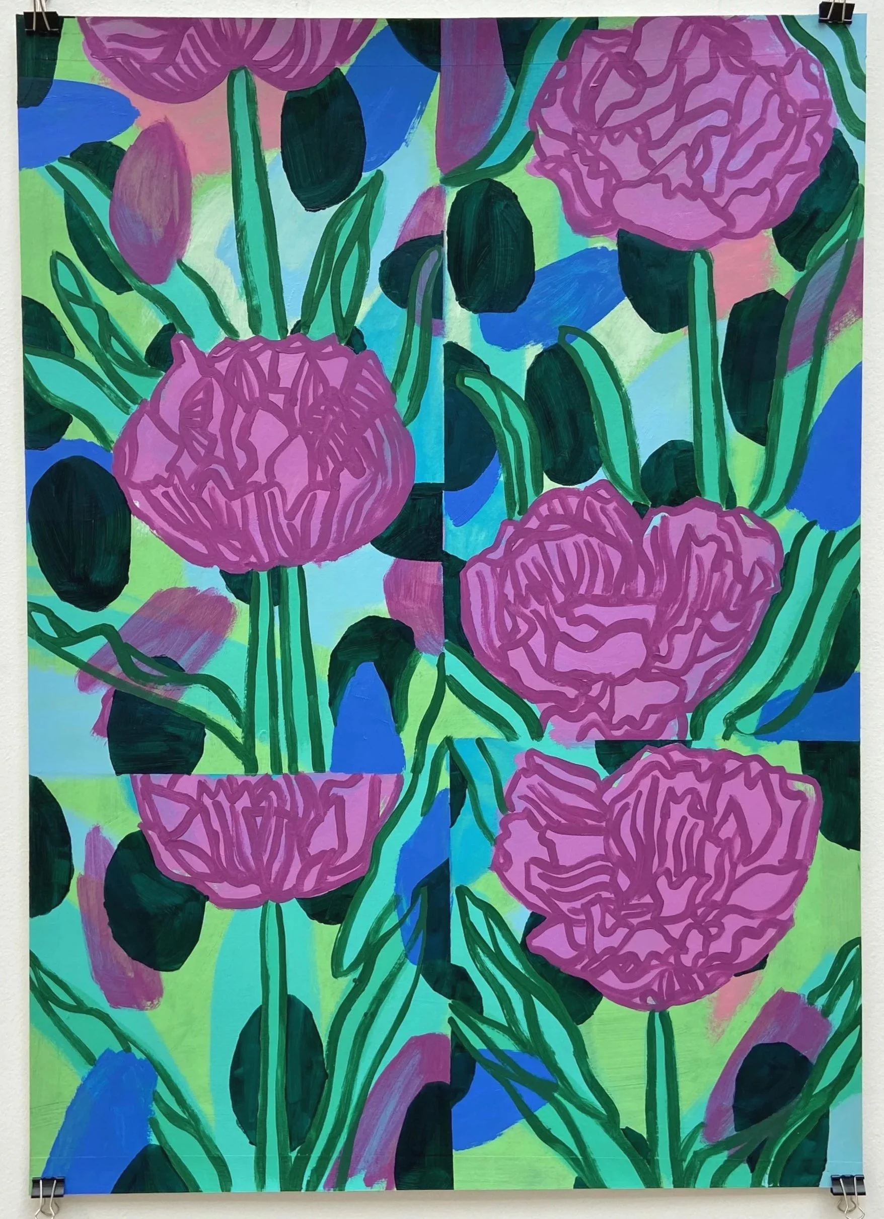 Formations - Double Flags, 
2021,
oil & acrylic on paper, 
50 x 70cm
