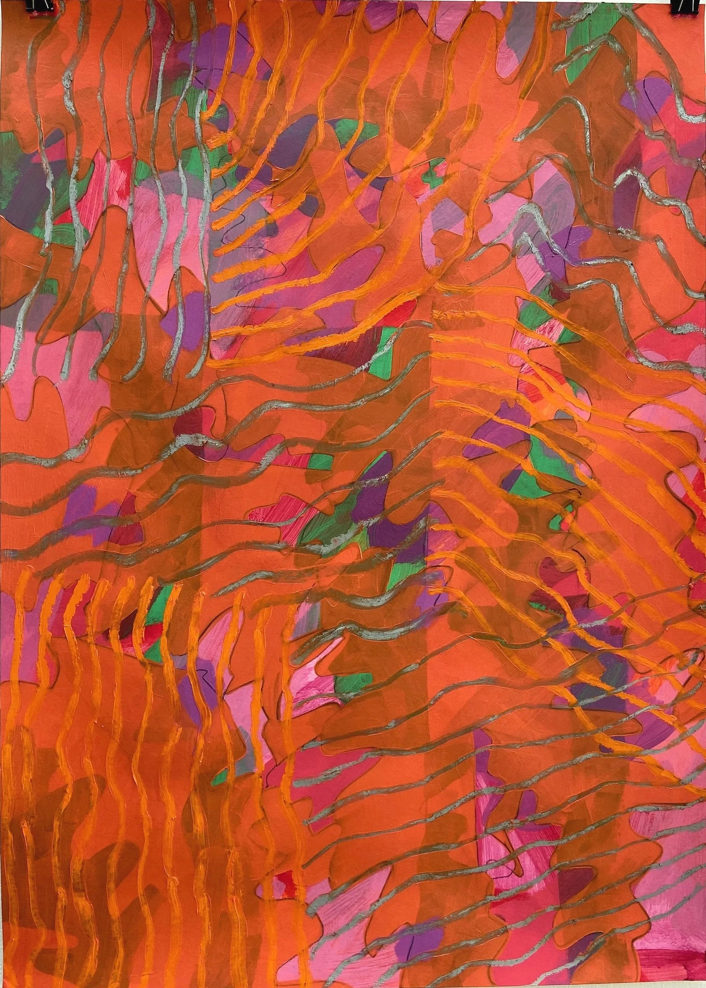 Squash, 2025, oil, acrylic & oil bar on paper 50 x 70cm