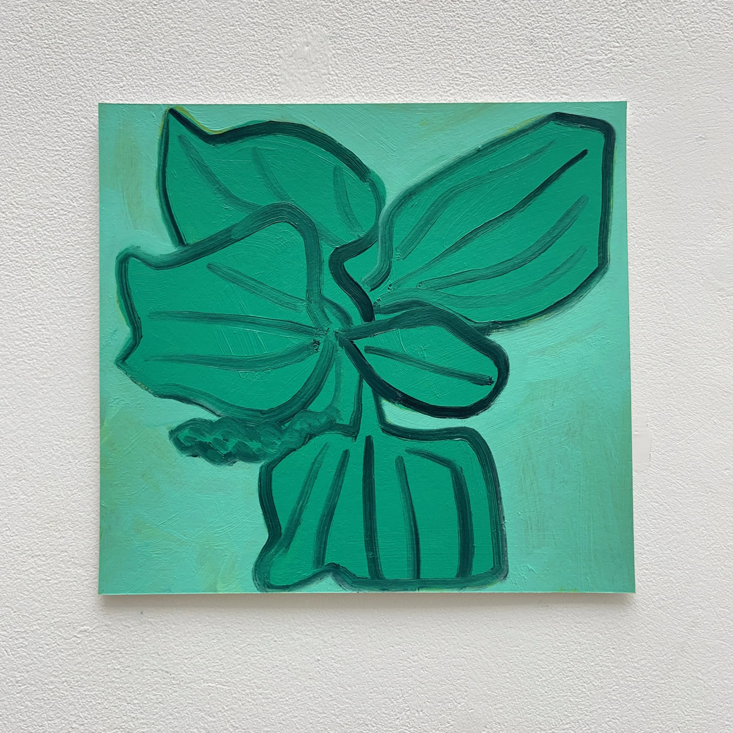Going Unnoticed, oil & acrylic on paper, 26 x 24cm