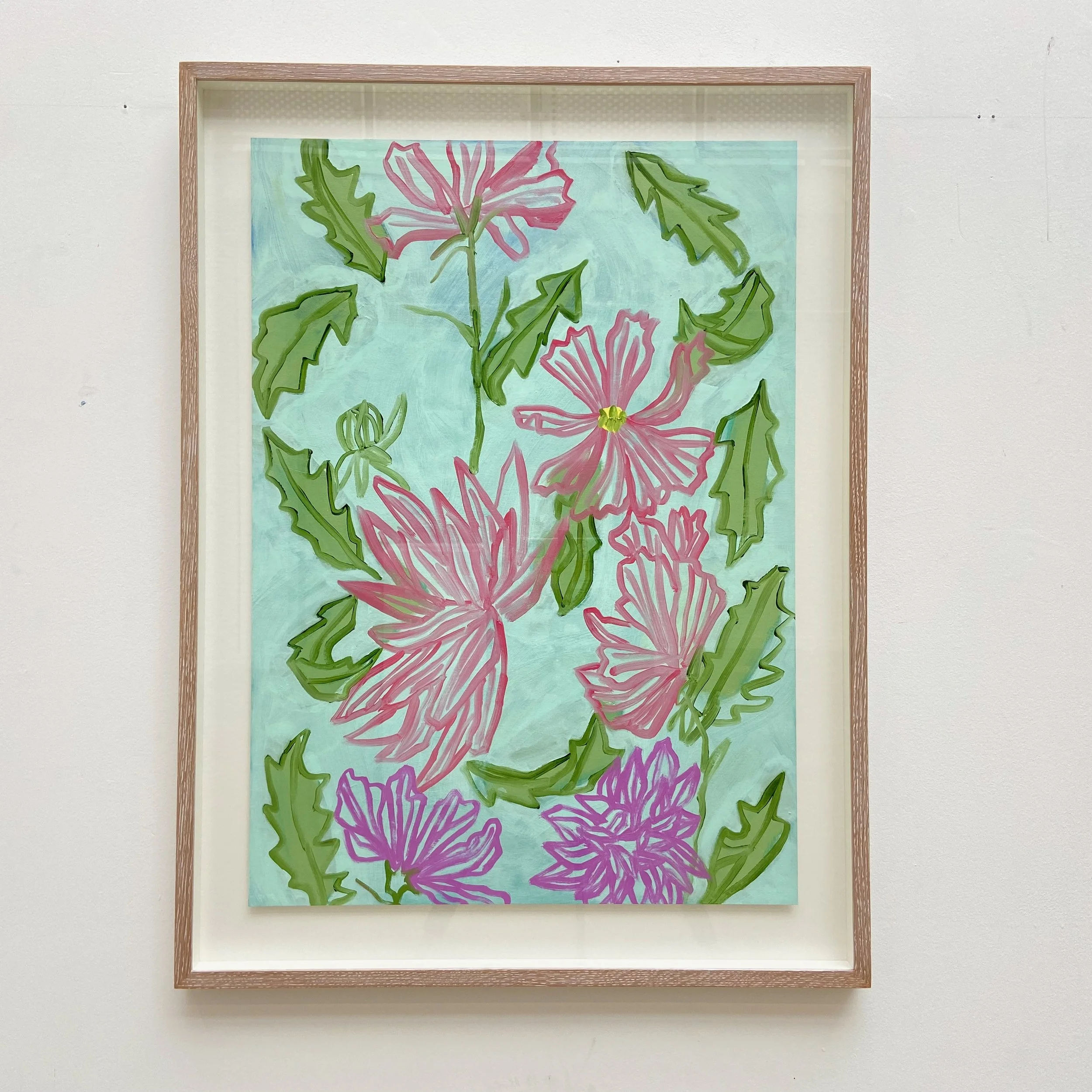 Dahlia & Cosmos,
2021,
oil & acrylic on paper, 50 x 70cm