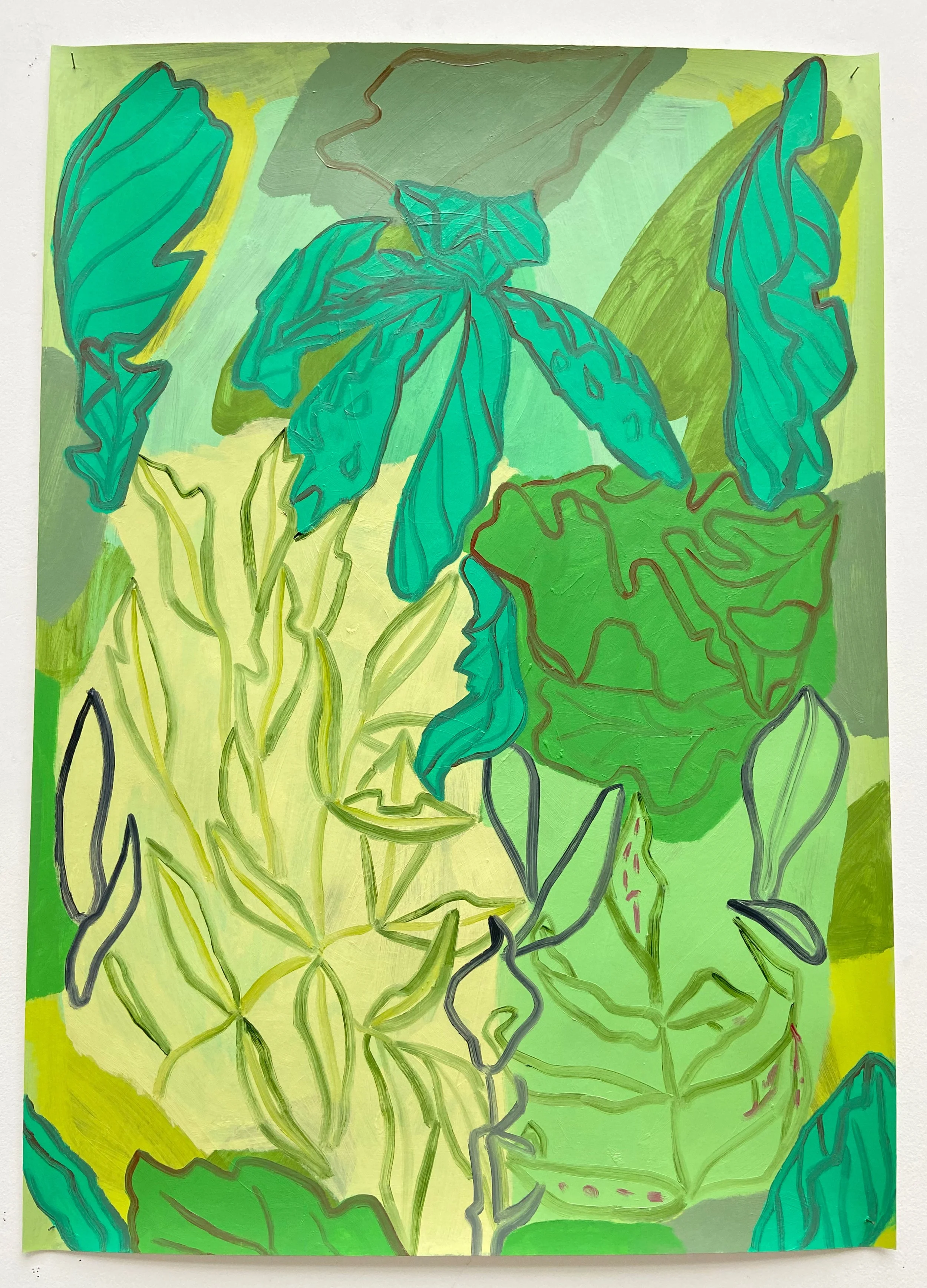 Response, oil & acrylic on paper, 59 x 84cm