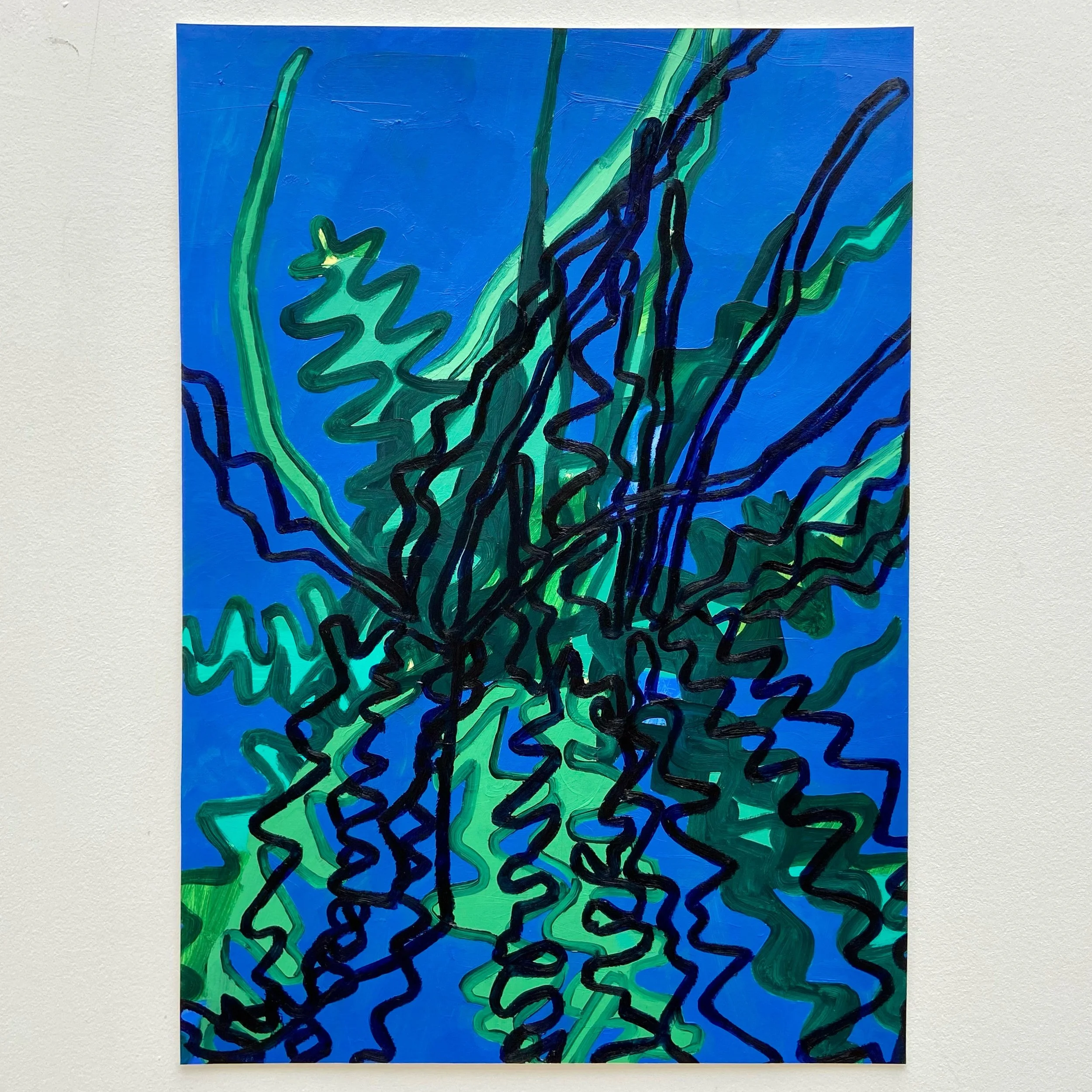 Fishbone,
2021,
oil, oil bar & acrylic on paper,
46 65cm