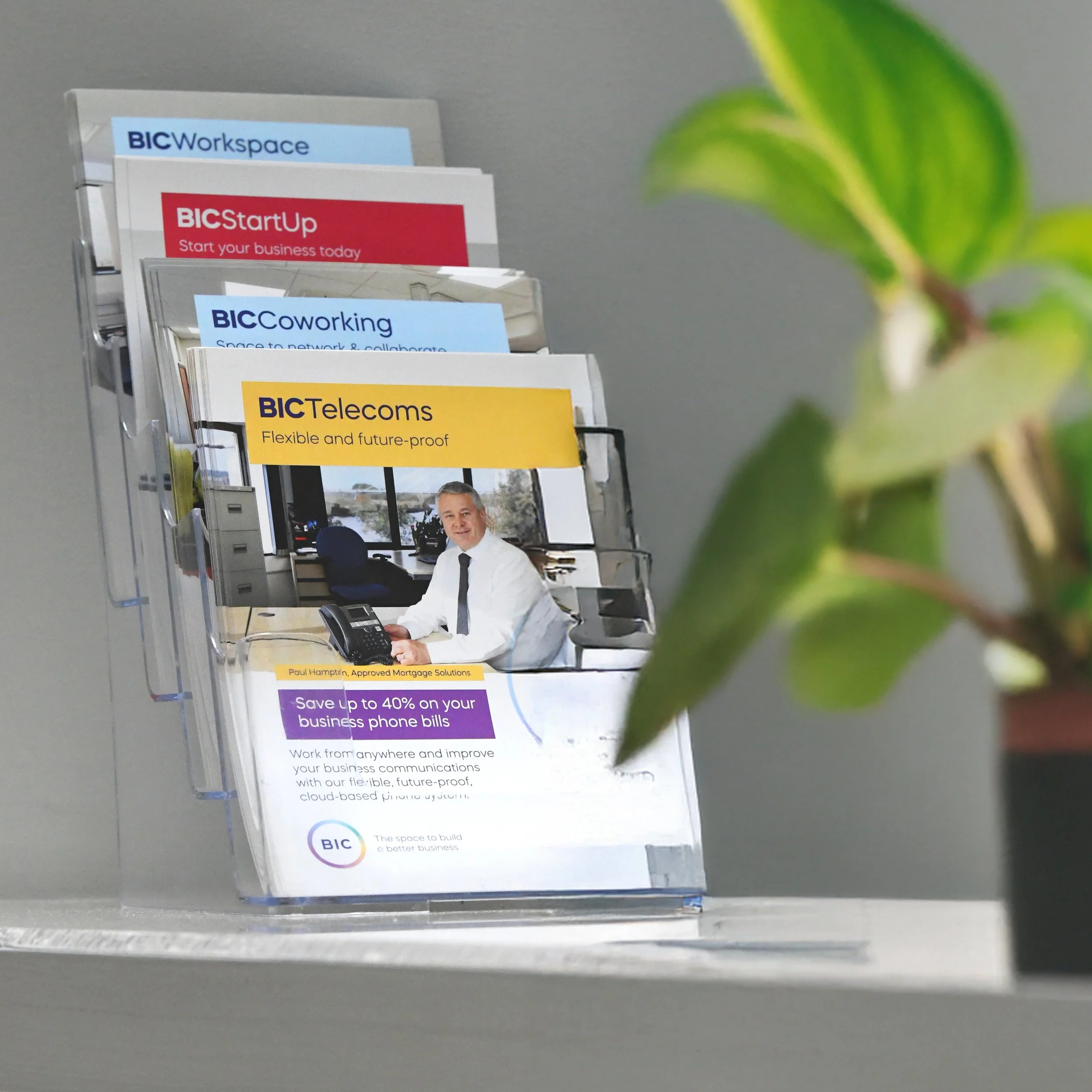 Leaflet prints and displayed