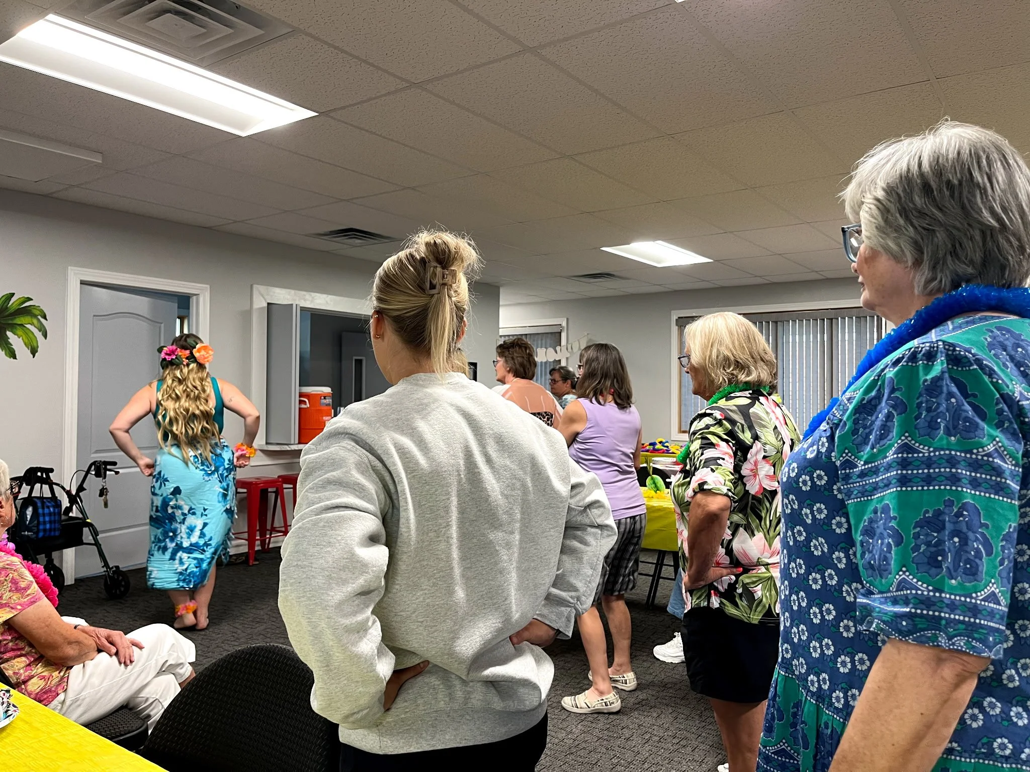 7/2025 Ladies Guild annual picnic, Hawaiian dance lessons.