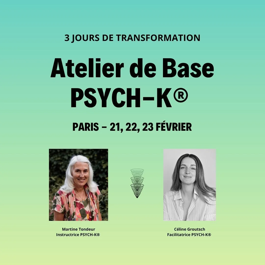 Les ateliers PSYCH-K&reg; offrent des exp&eacute;riences profond&eacute;ment transformatrices ✨ 
Vous souhaitez d&eacute;couvrir et ma&icirc;triser les cl&eacute;s de cette incroyable m&eacute;thode ? Rejoignez-nous avec @martine.tondeur1 @myceleste.