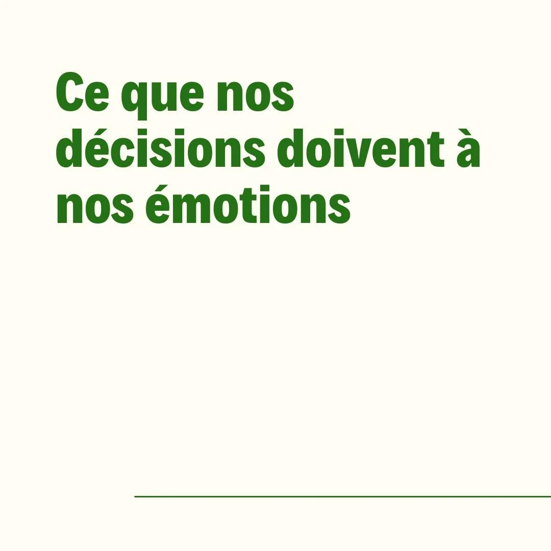 La majorit&eacute; des d&eacute;cisions que nous prenons se basent sur nos &eacute;motions et nos exp&eacute;riences pass&eacute;es.

Ces &eacute;motions peuvent nous inspirer, nous motiver ou NOUS PROT&Eacute;GER 🛑 ✋🏼

Par exemple, des blocages &e