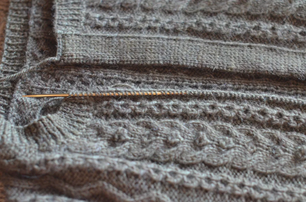 Picking up placket stitches