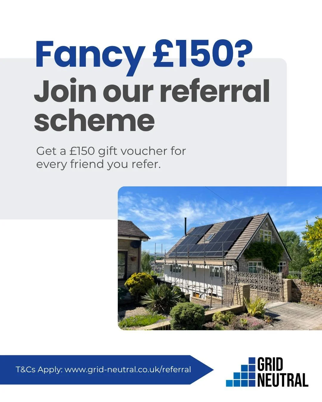 Most of our customers hear about us the old-fashioned way... through friends, neighbours, and a good chat over the fence!

So we thought it was about time we started saying thanks properly.

Introducing our referral scheme: get &pound;150 every time 