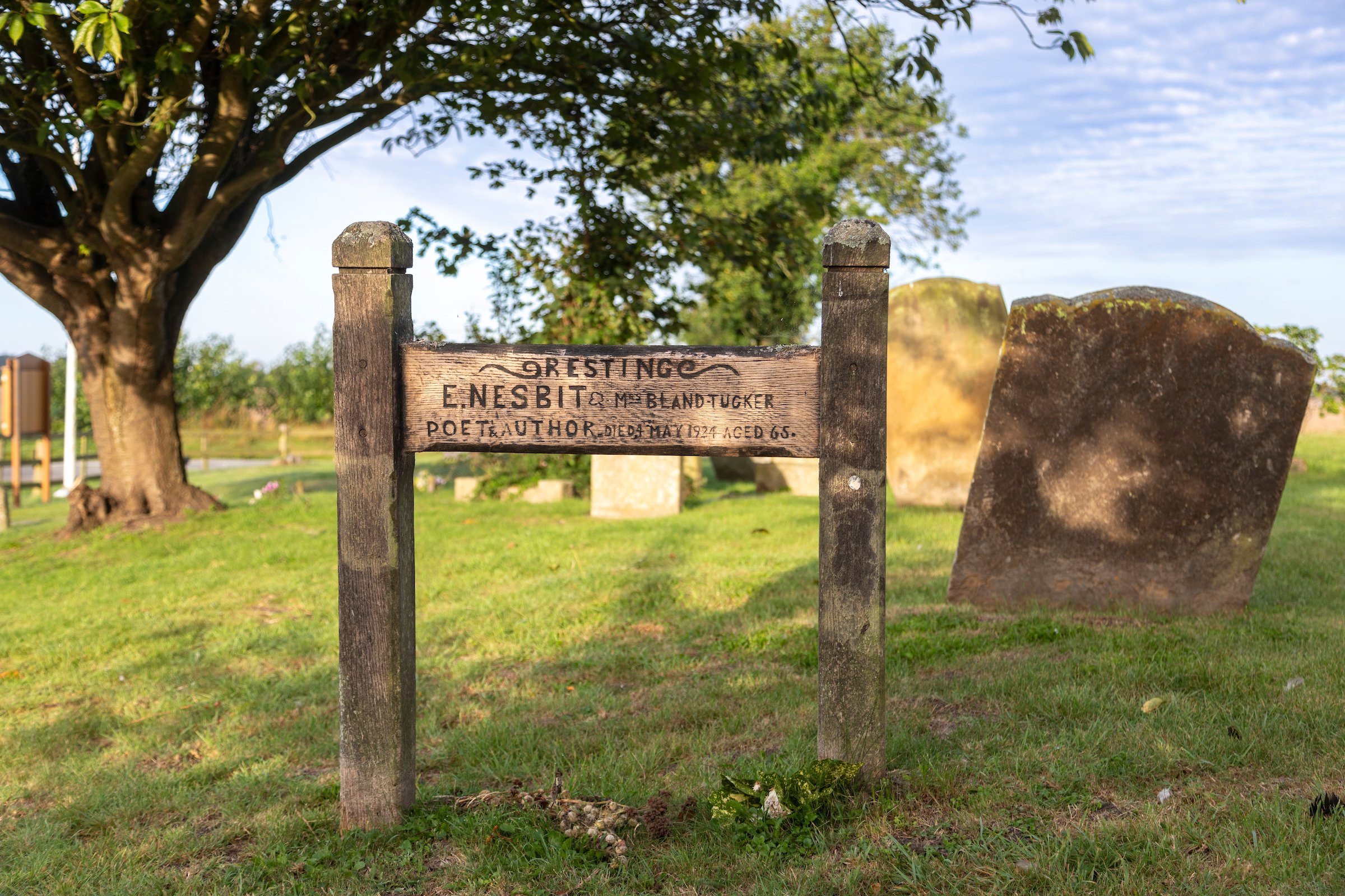 Grave marker of author E. Nesbit.