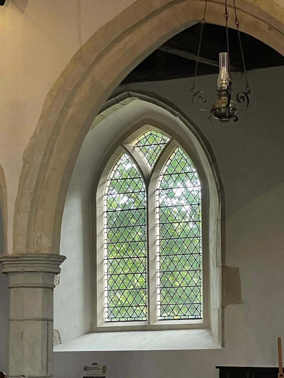 A restored window at Newchurch