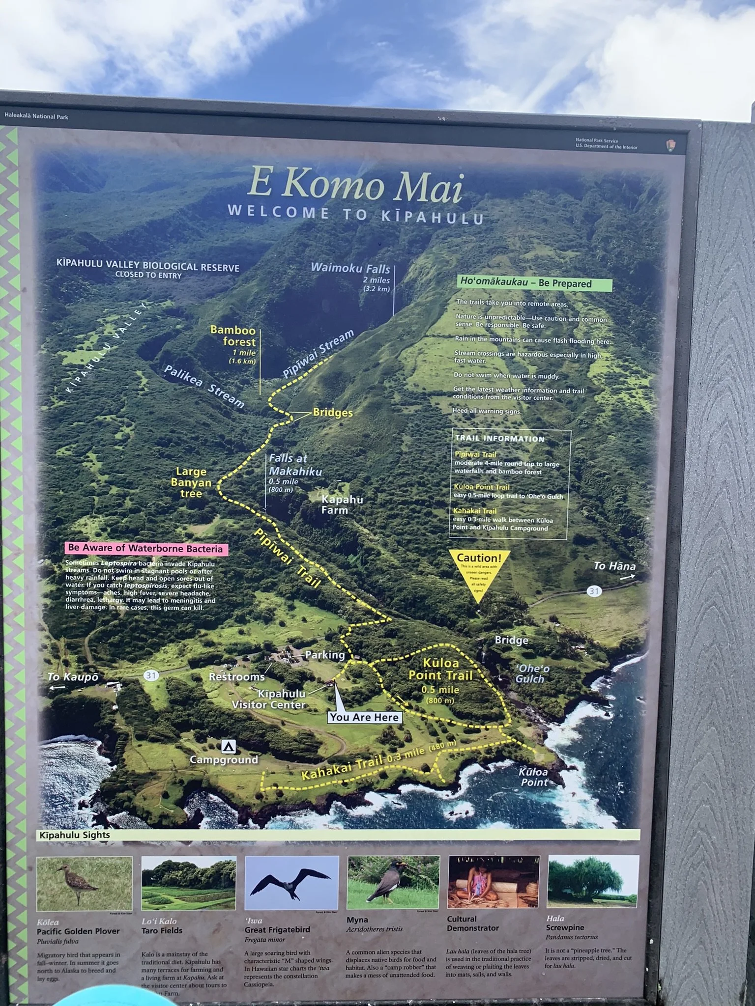 Kipahulu Trail Map for Pipiwai Trail Maui Hawaii