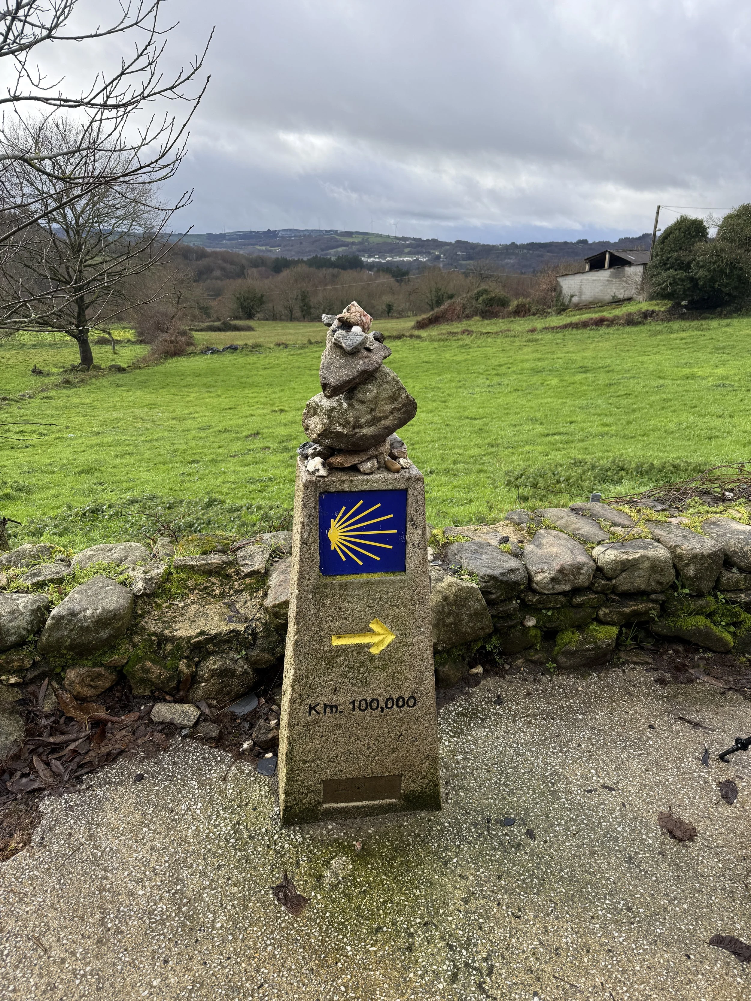 Camino de Santiago Shell Symbol on Sign post