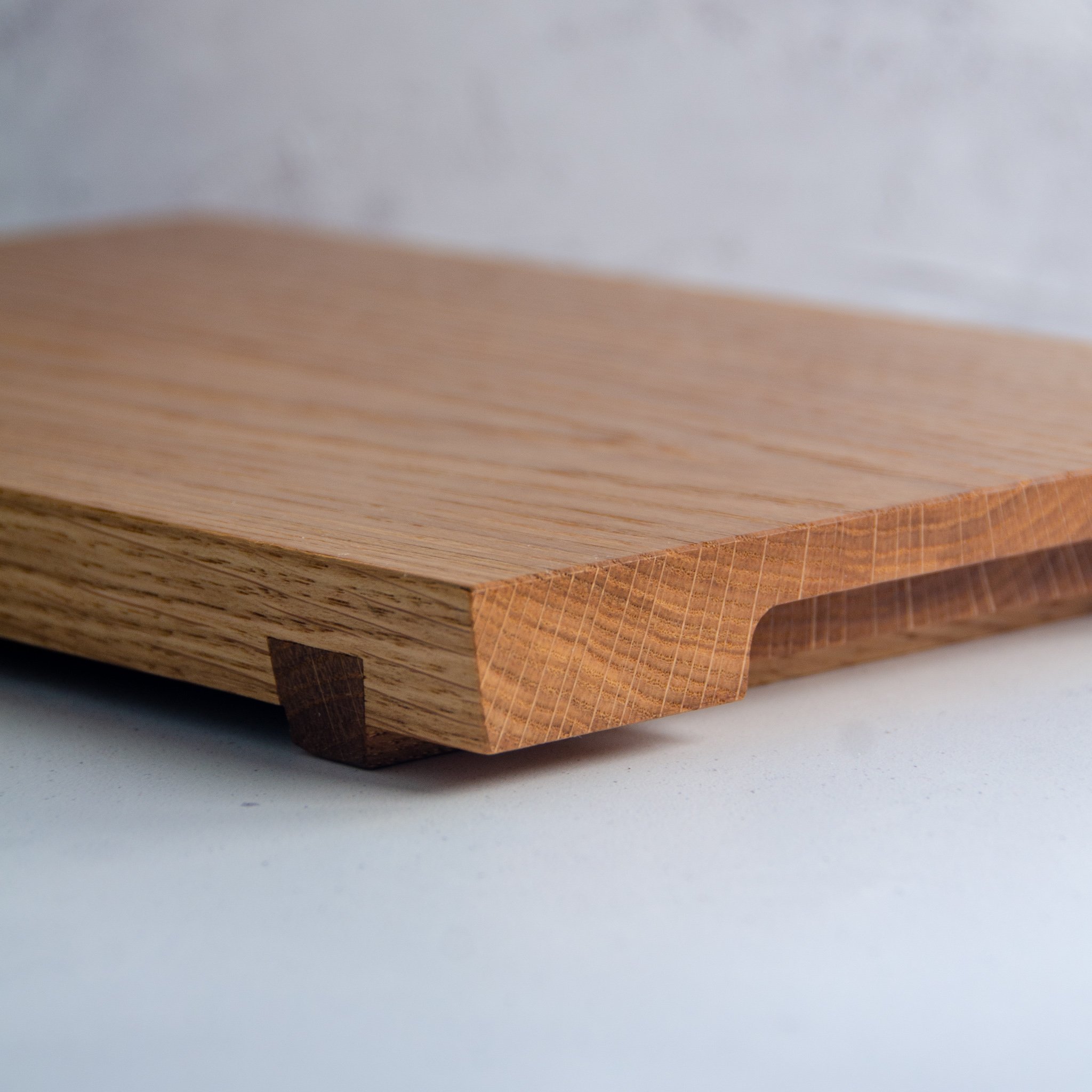 Oak sushi boards with dovetailed feet