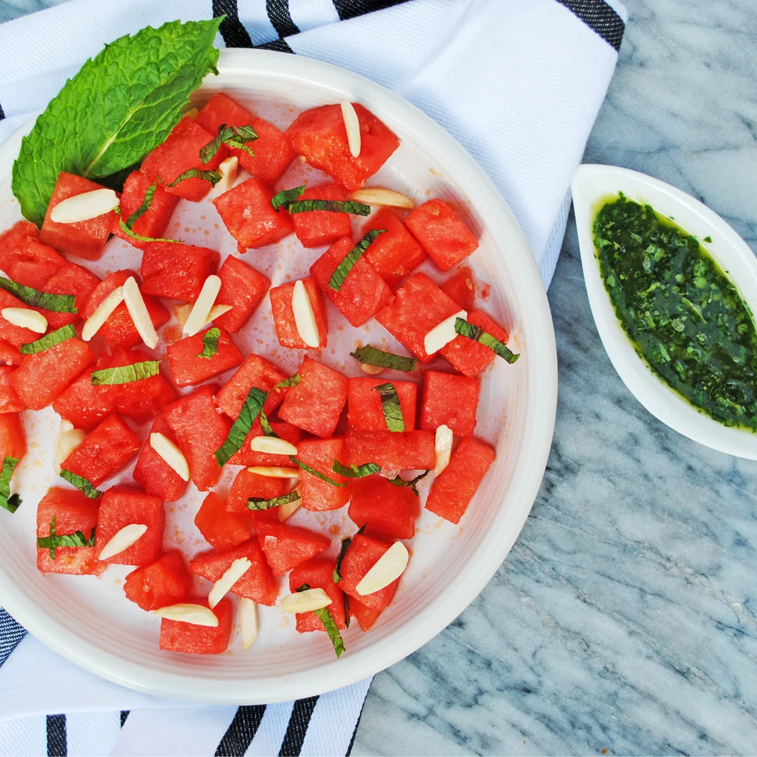 Watermelon Basil & Mint Salad