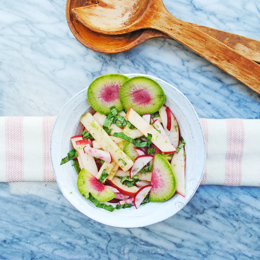 Basil Apple Radish Salad