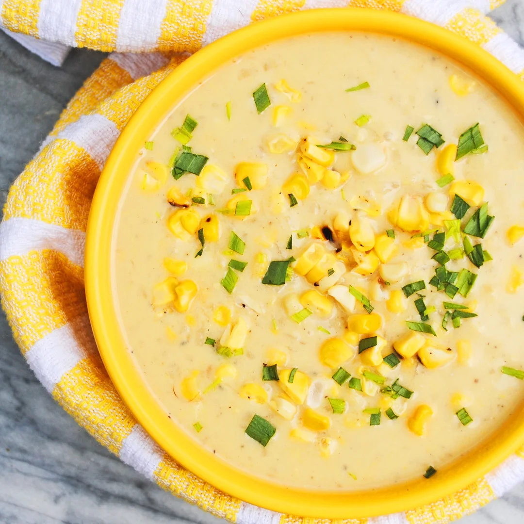 Vegan Grilled Corn Chowder