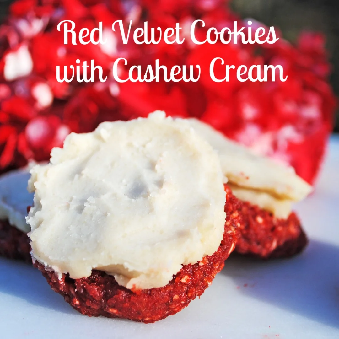 Red Velvet Cookies with Cashew Cream