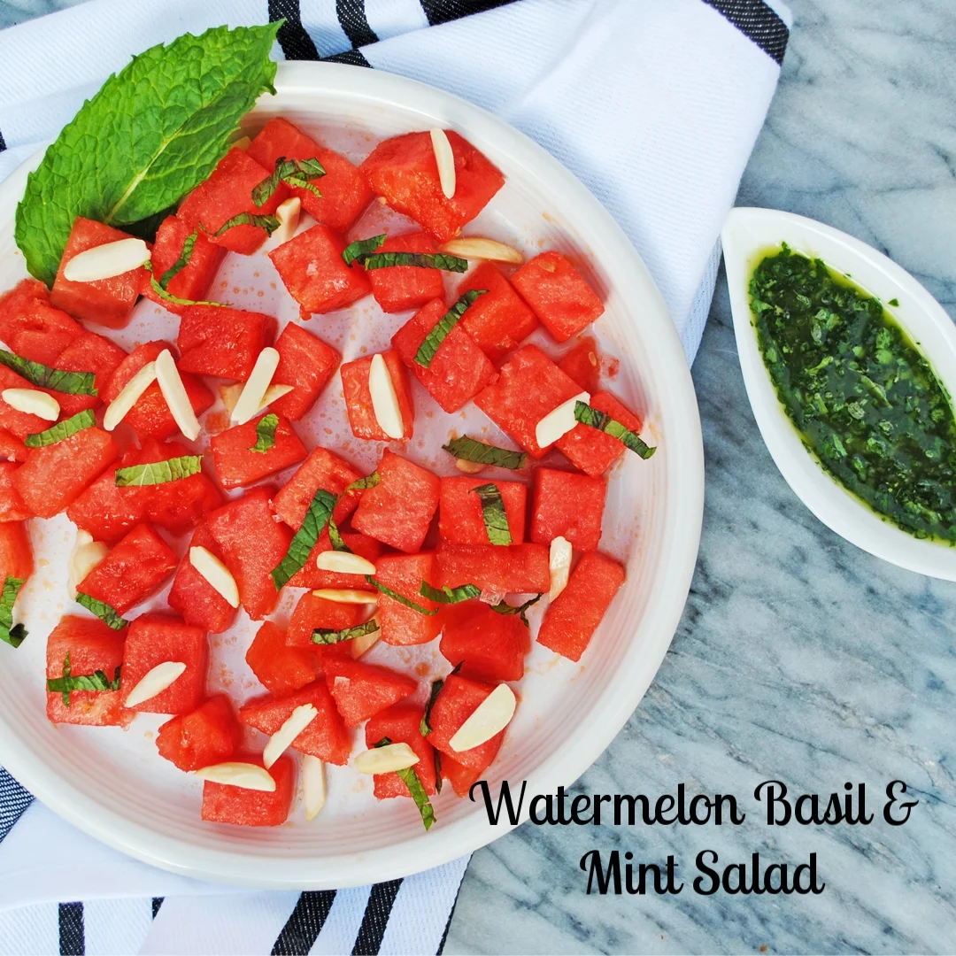 Watermelon Basil & Mint Salad