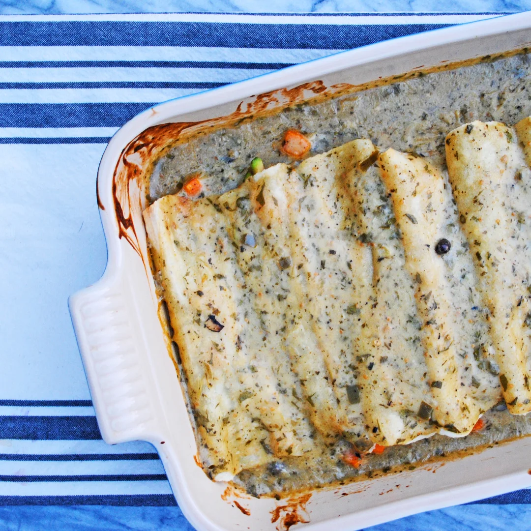 Creamy Green Vegetarian Enchiladas