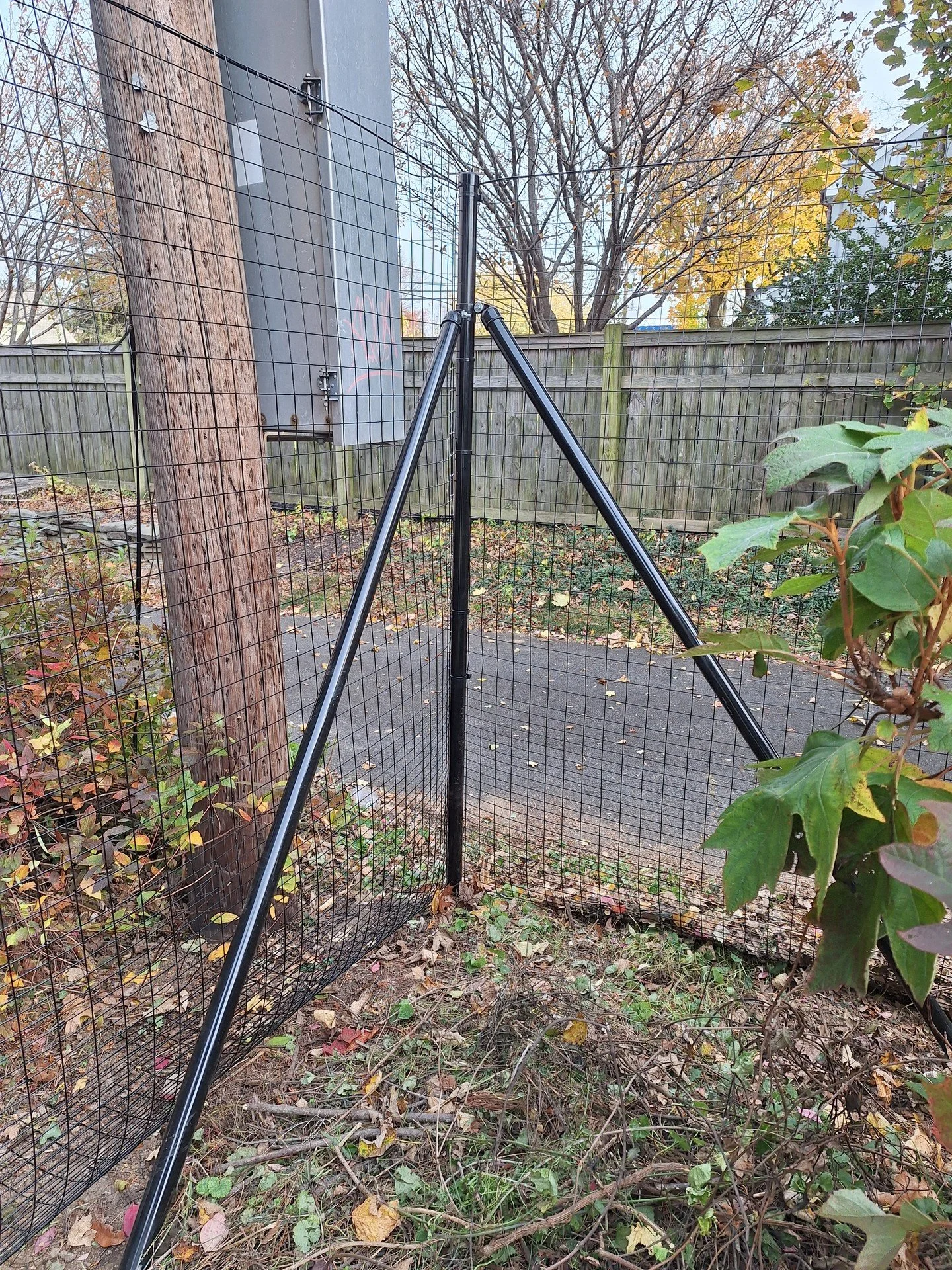 This homeowner grows vegetables in their backyard, but was concerned about deer, rabbits, and groundhogs eating the plants. A month ago, we fenced the entire backyard. A neighbor's fence &amp; the house provided a portion of the fence, and we had to 