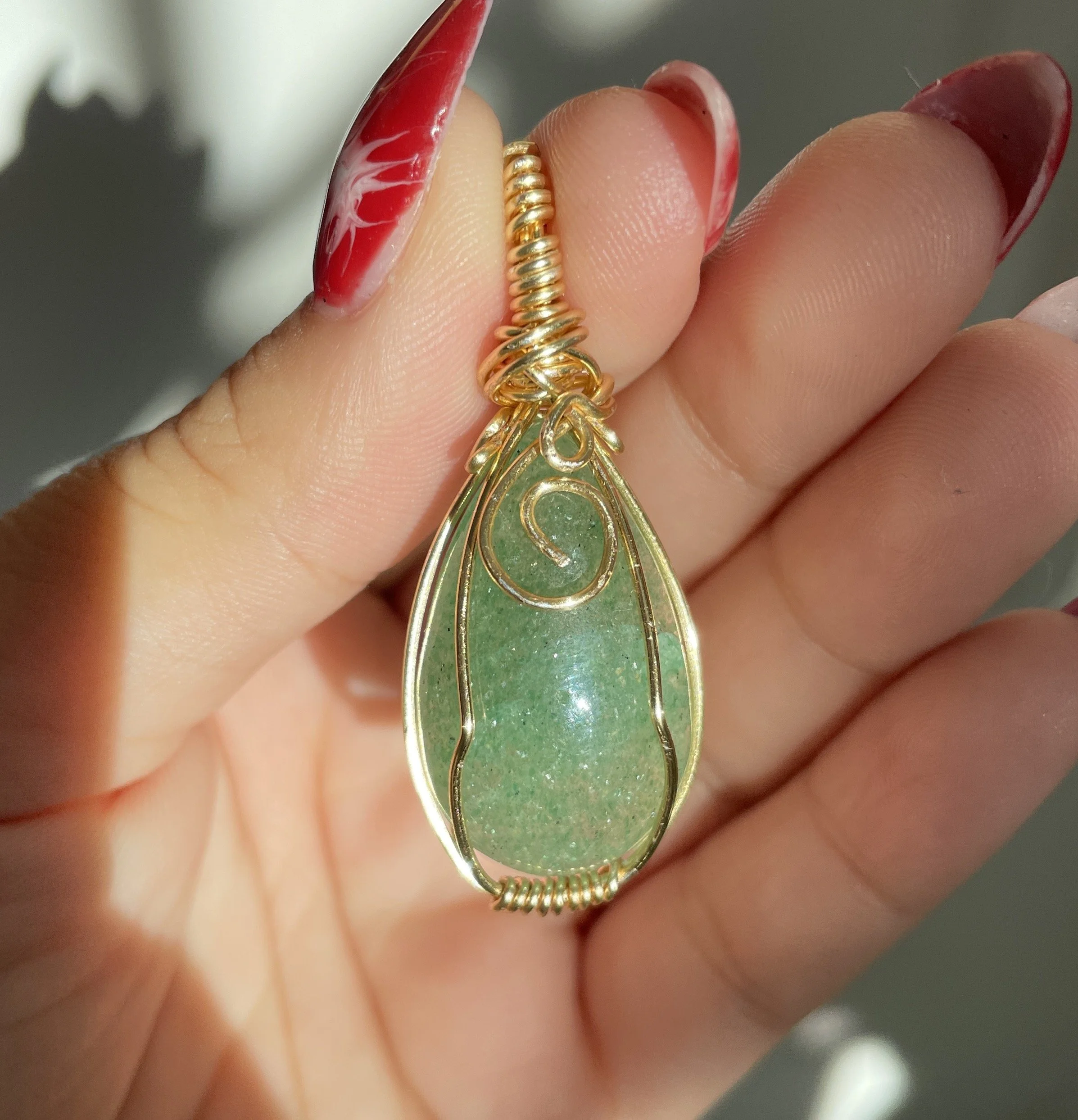 Green Strawberry Quartz Pendant