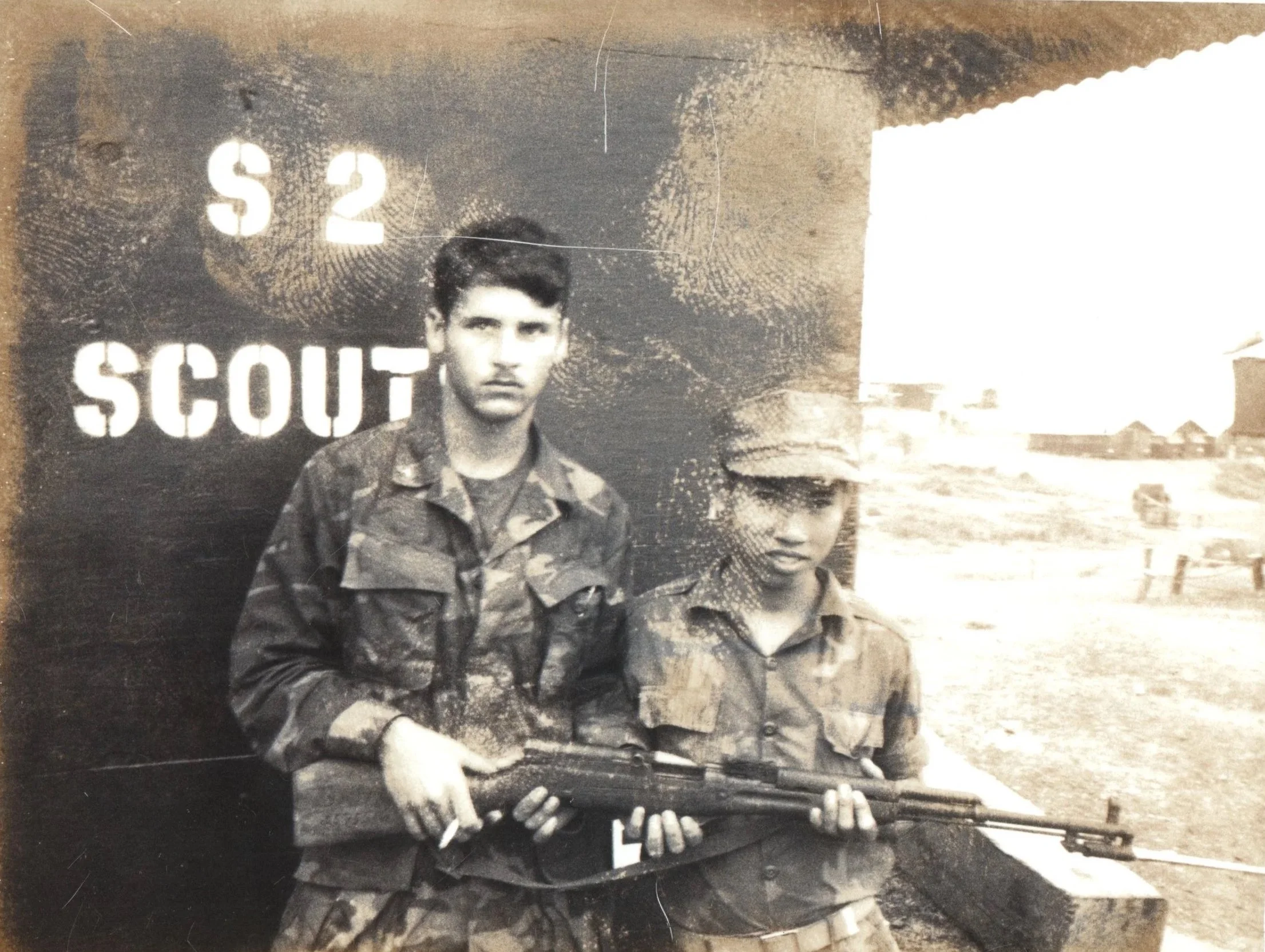 With one of my Kit Carson Scouts, former V.C. sapper. a very dangerous character: 1970.