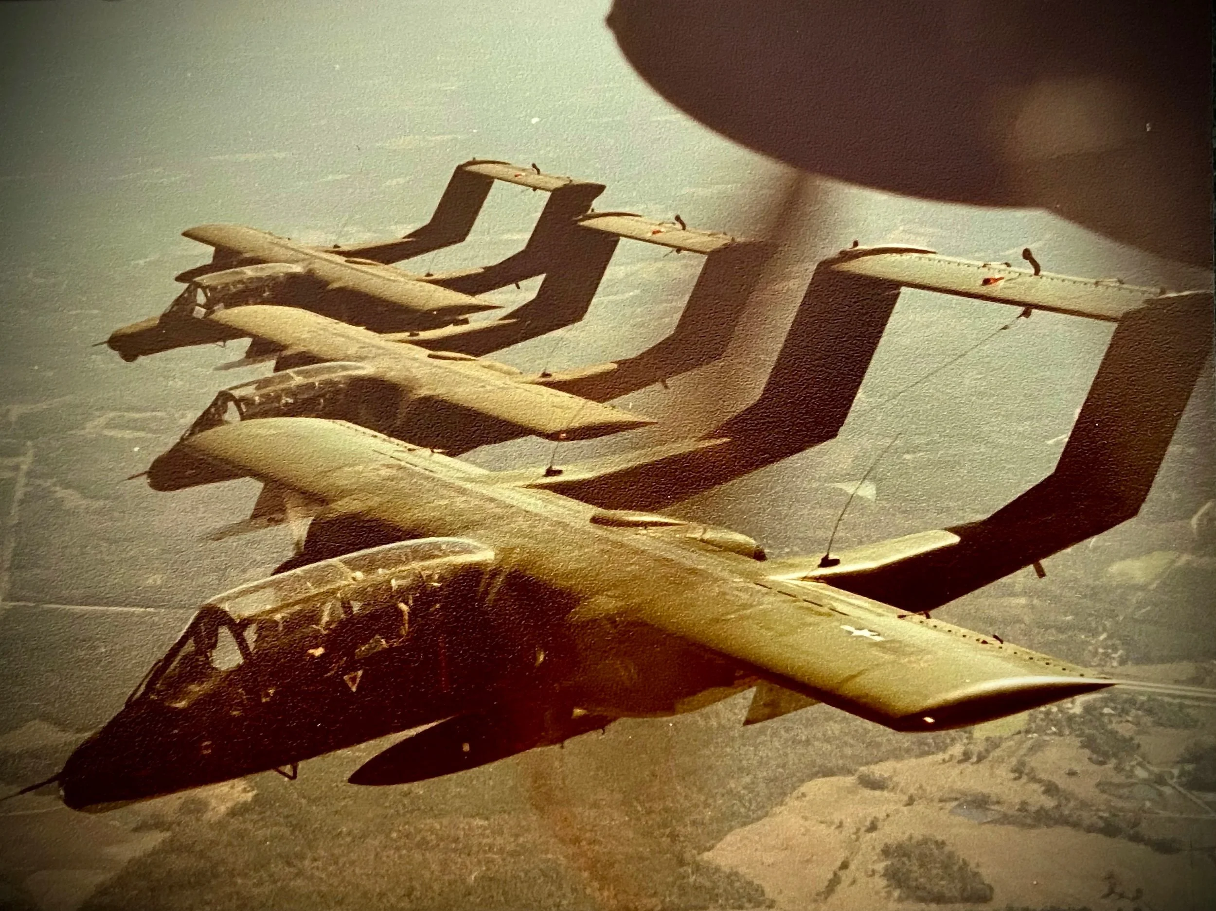 Formation-four ship of Broncos.