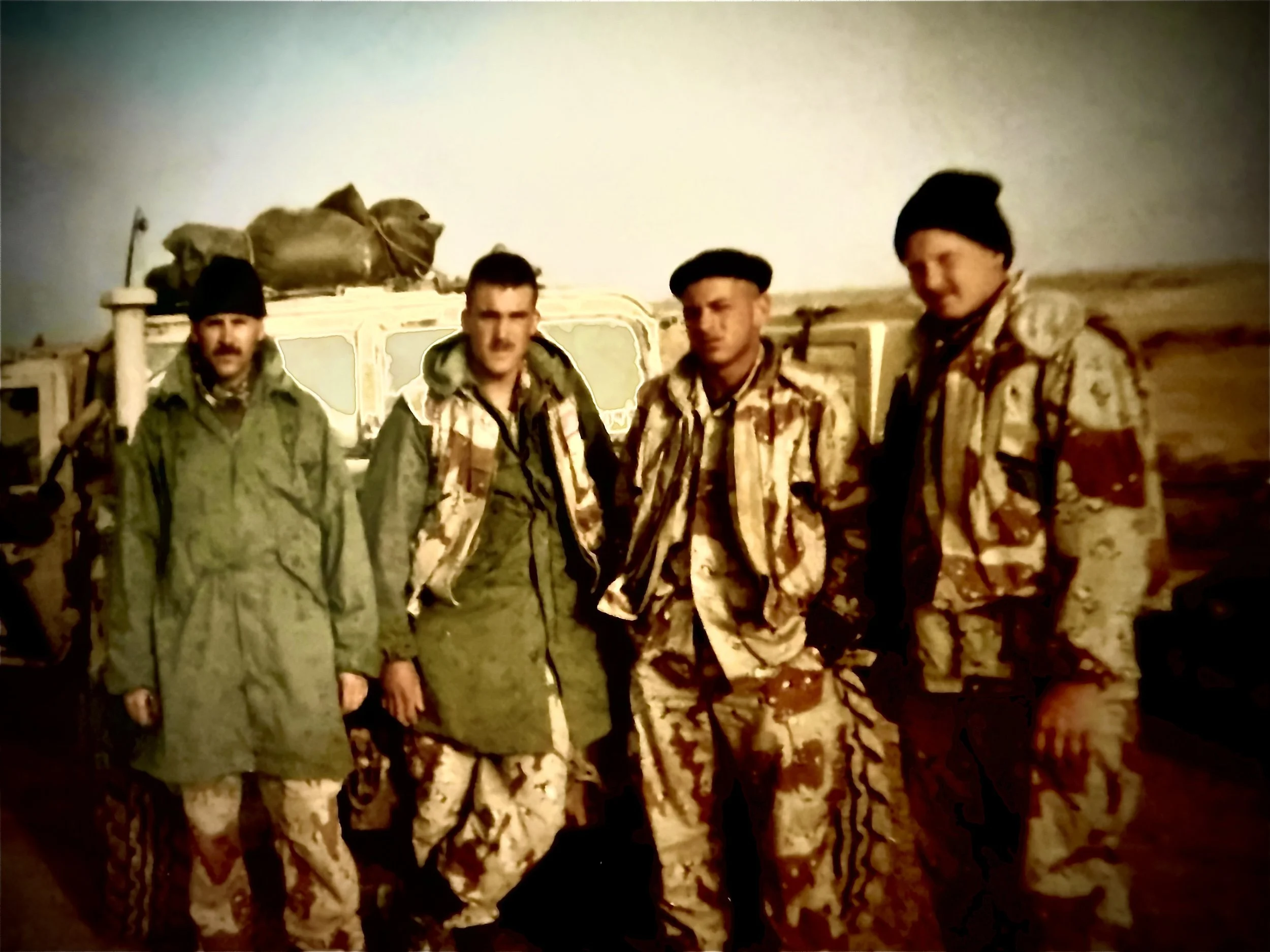 With my Tactical Air Control Party (TAC Party) during Operation Desert Storm, 1991. I was the battalion air officer on left. Incredible Marines!