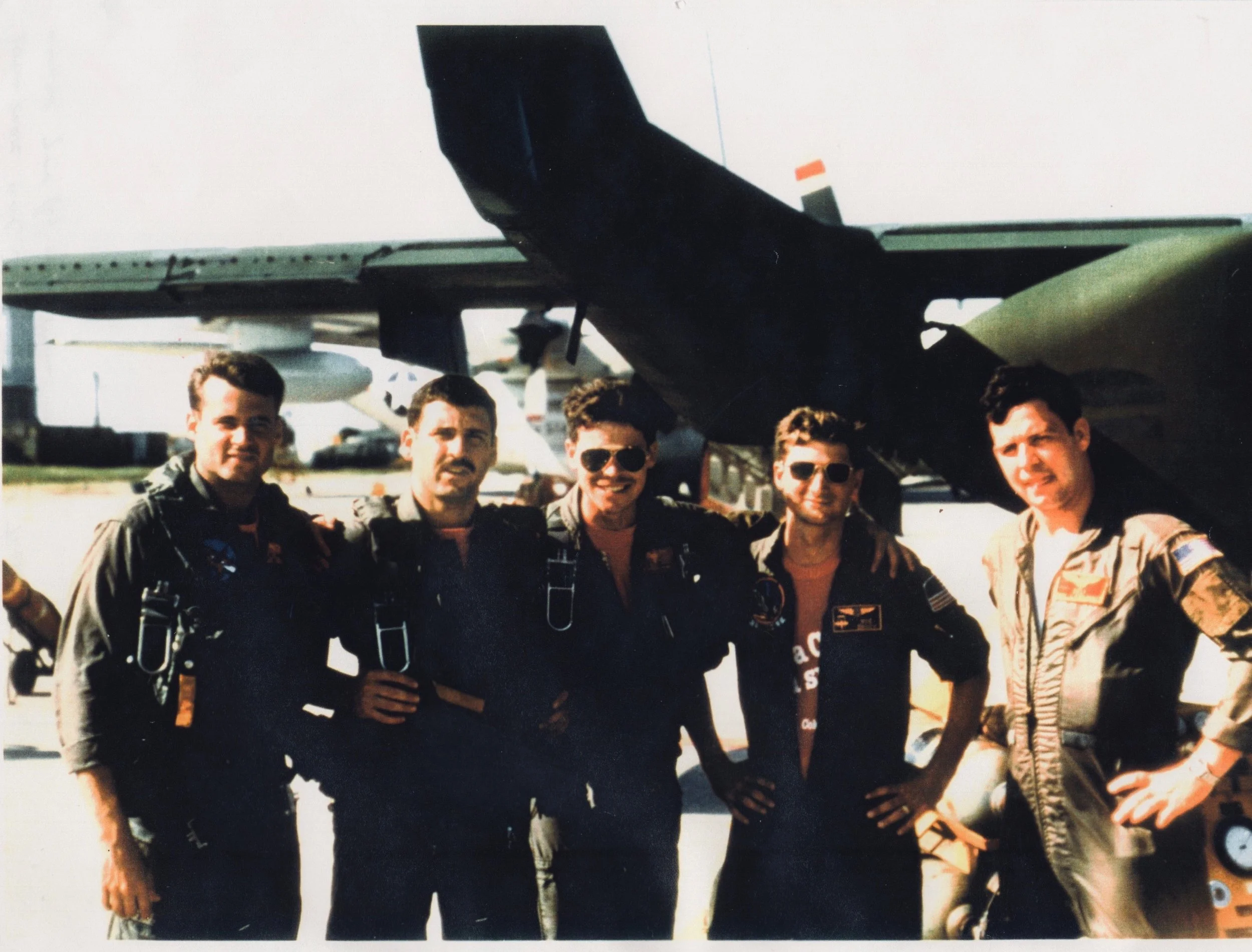 With squadron mates, getting ready to fly a two-ship from Okinawa to the Philippines. Long over-water flight. About 5 hours as I recall.