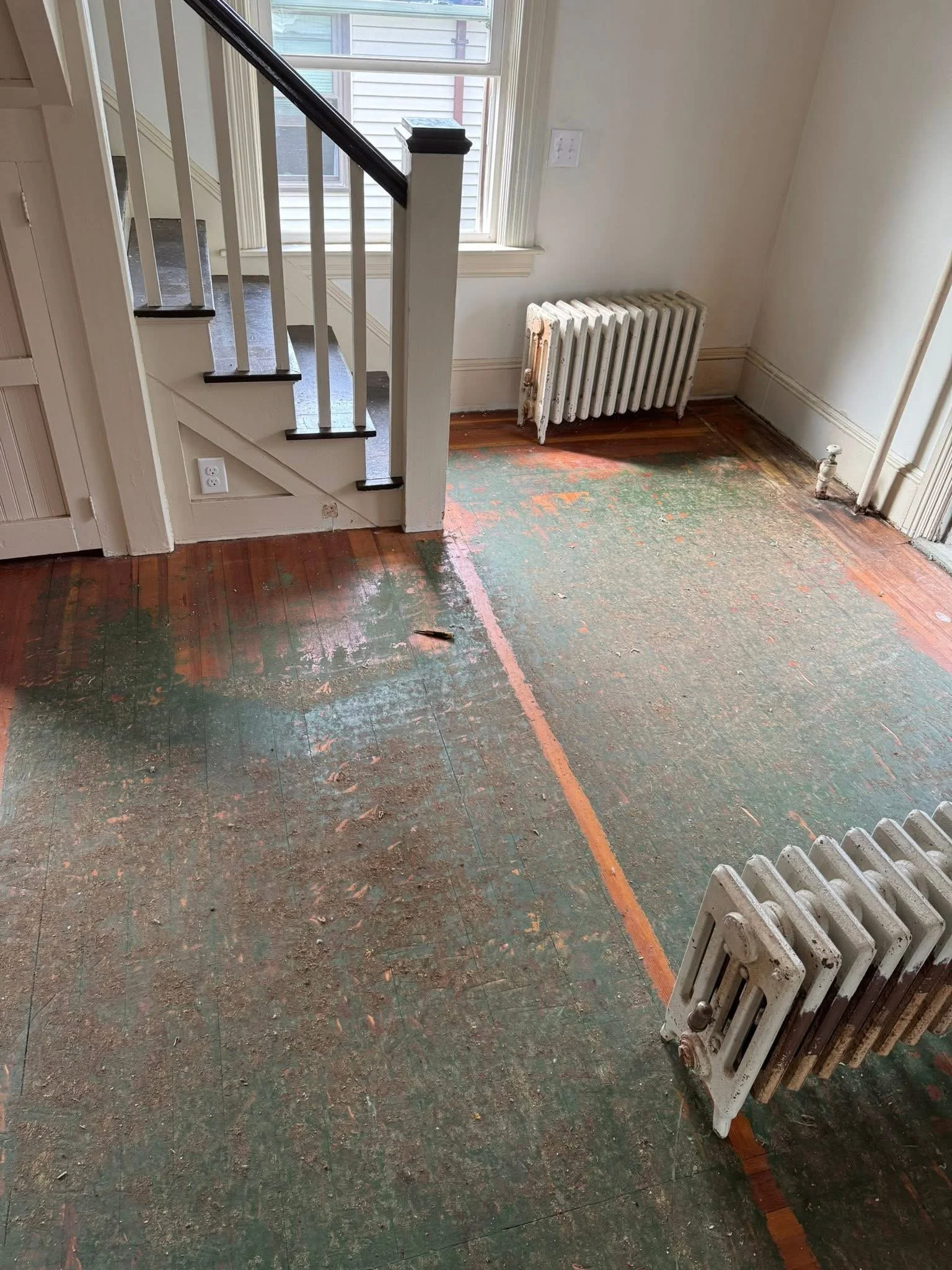 Before hardwood flooring refinishing