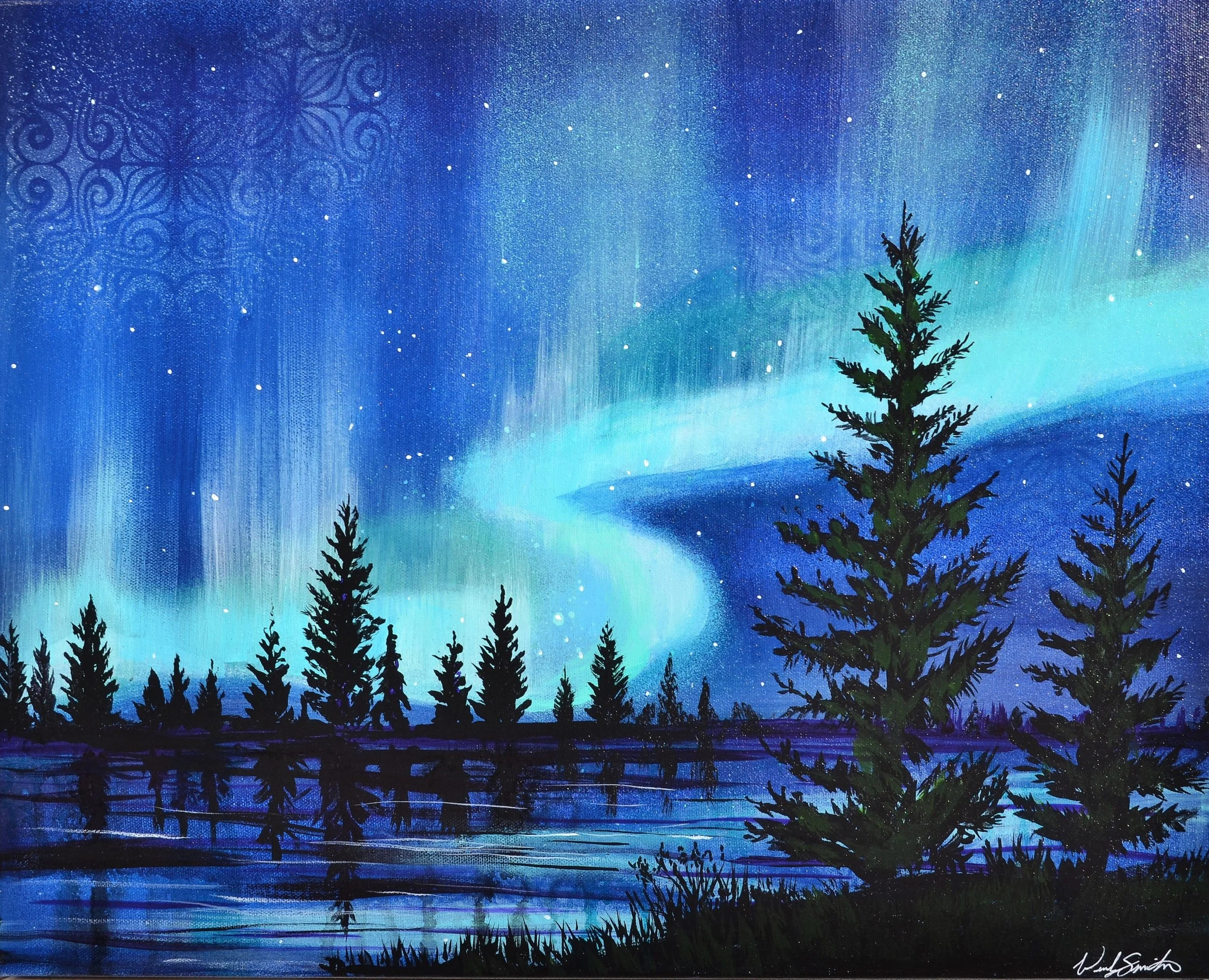 Teal nightlights print
